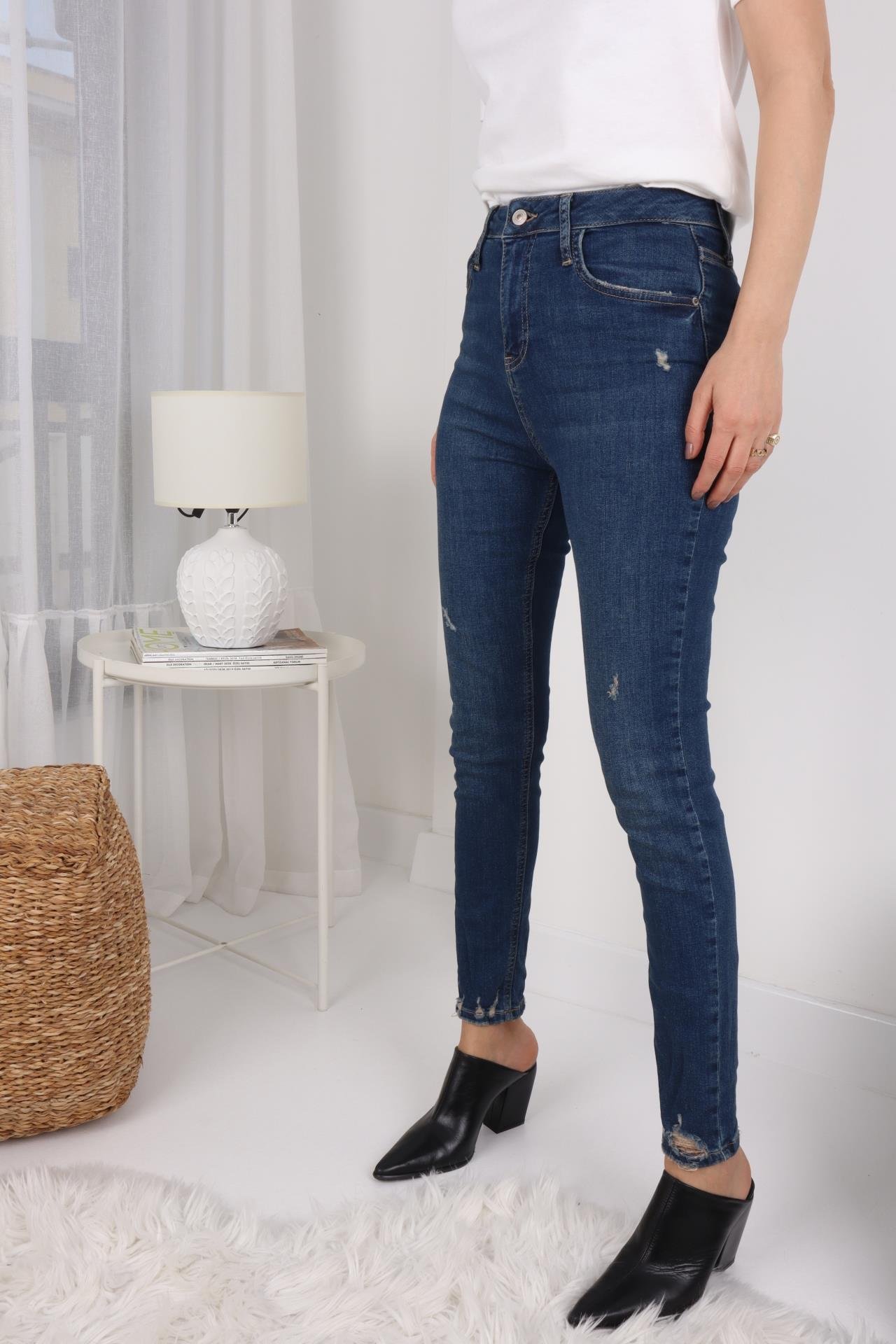 High Rise Paça Tırnaklı Full Lİkralı Skiny Jean JEAN