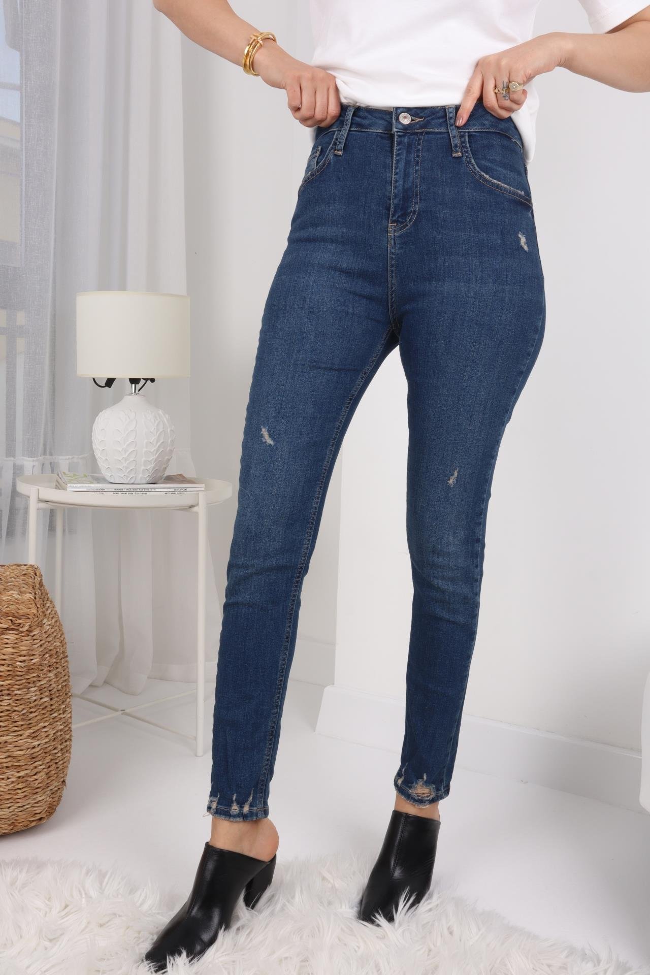 High Rise Paça Tırnaklı Full Lİkralı Skiny Jean JEAN