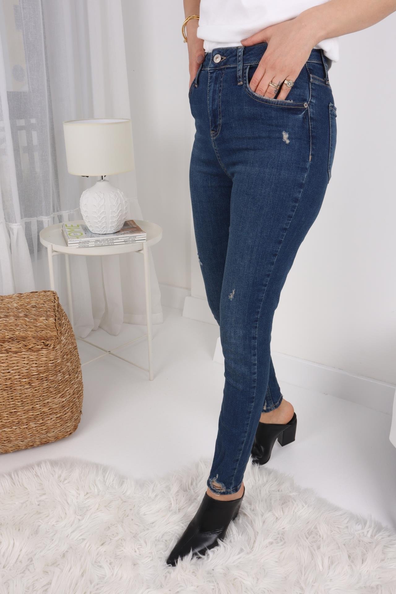 High Rise Paça Tırnaklı Full Lİkralı Skiny Jean JEAN