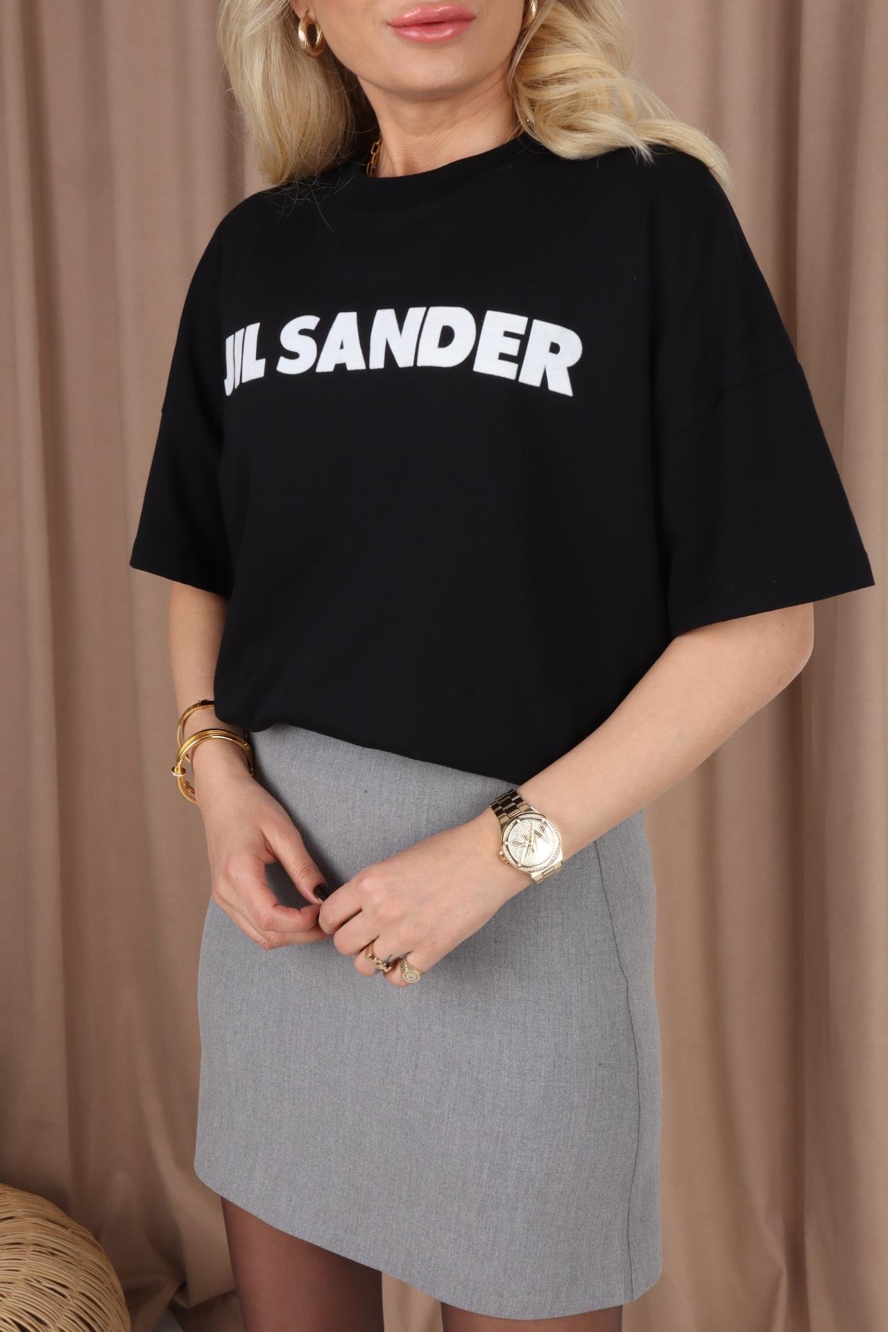 Jil Sander Baskılı Siyah Basic Tshirt T-SHİRT