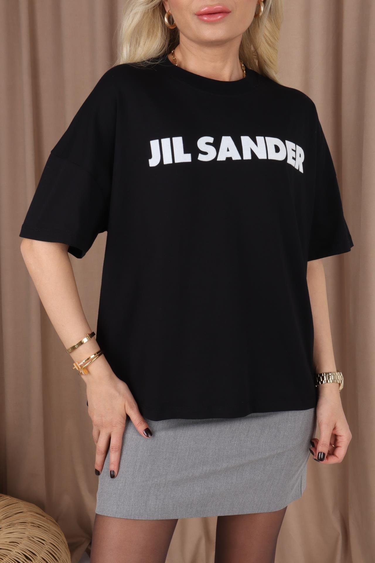 Jil Sander Baskılı Siyah Basic Tshirt T-SHİRT