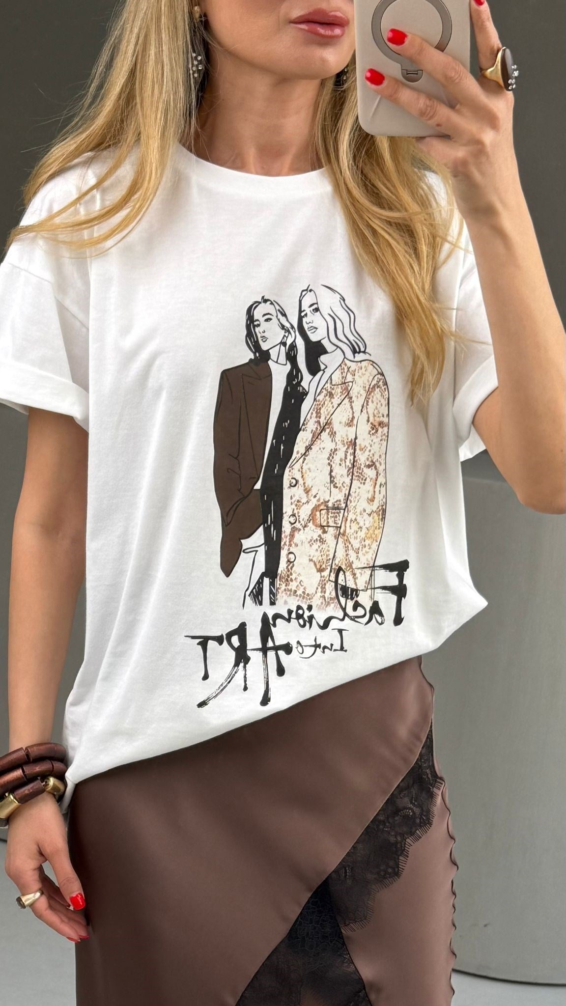 Kadın Baskılı Basic Tshirt T-SHİRT | NO33