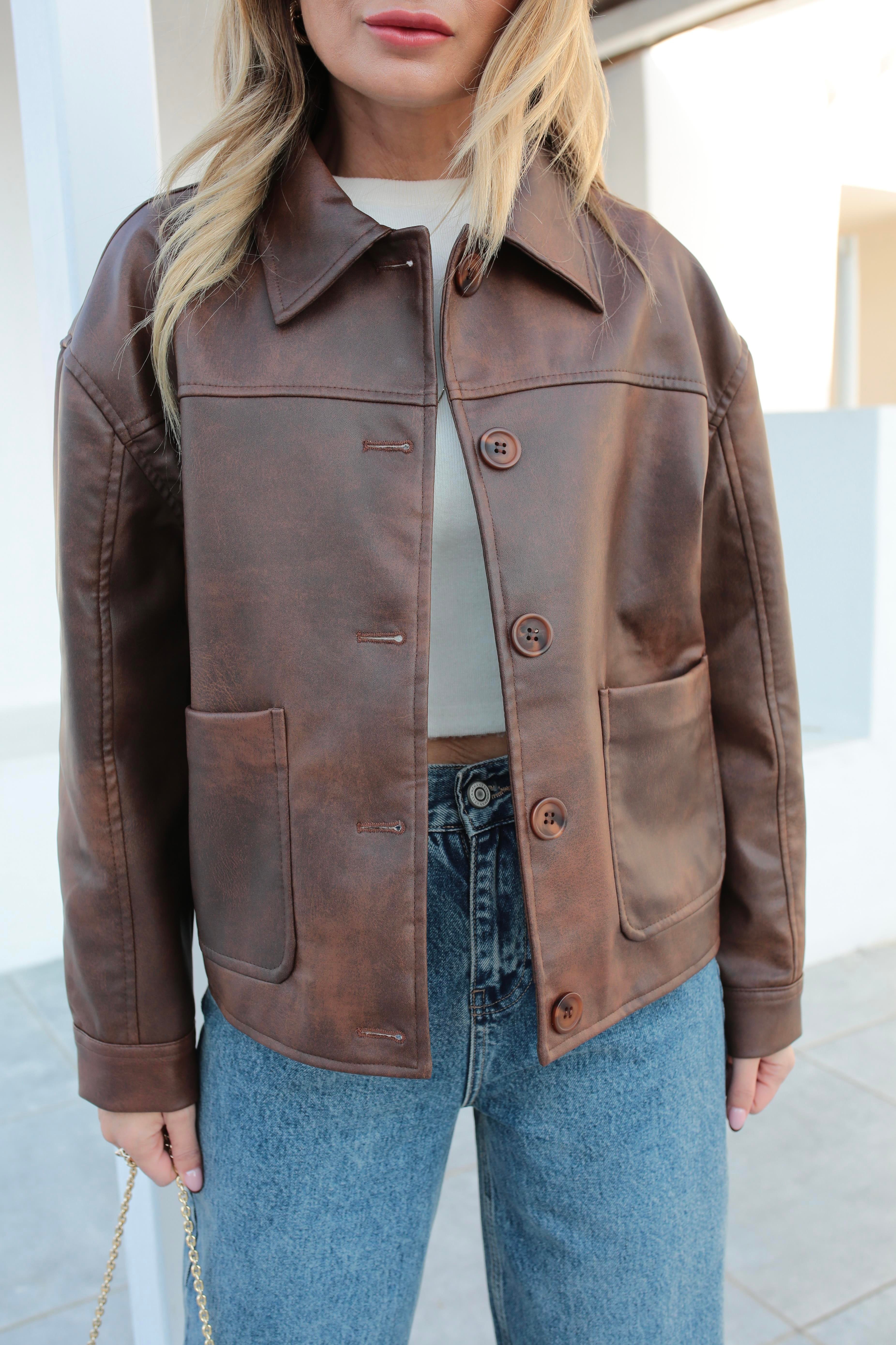 Kahve Bamber Deri Ceket CEKET