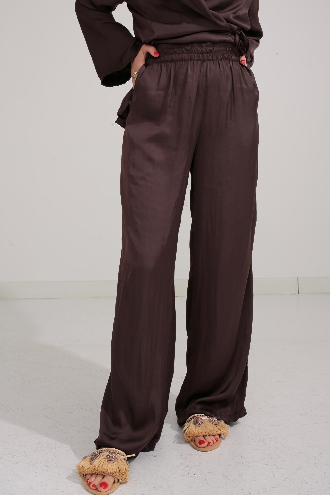 Kahve Kraşlı Kruvaze Bağlama Saten Takım TAKIM | NO33