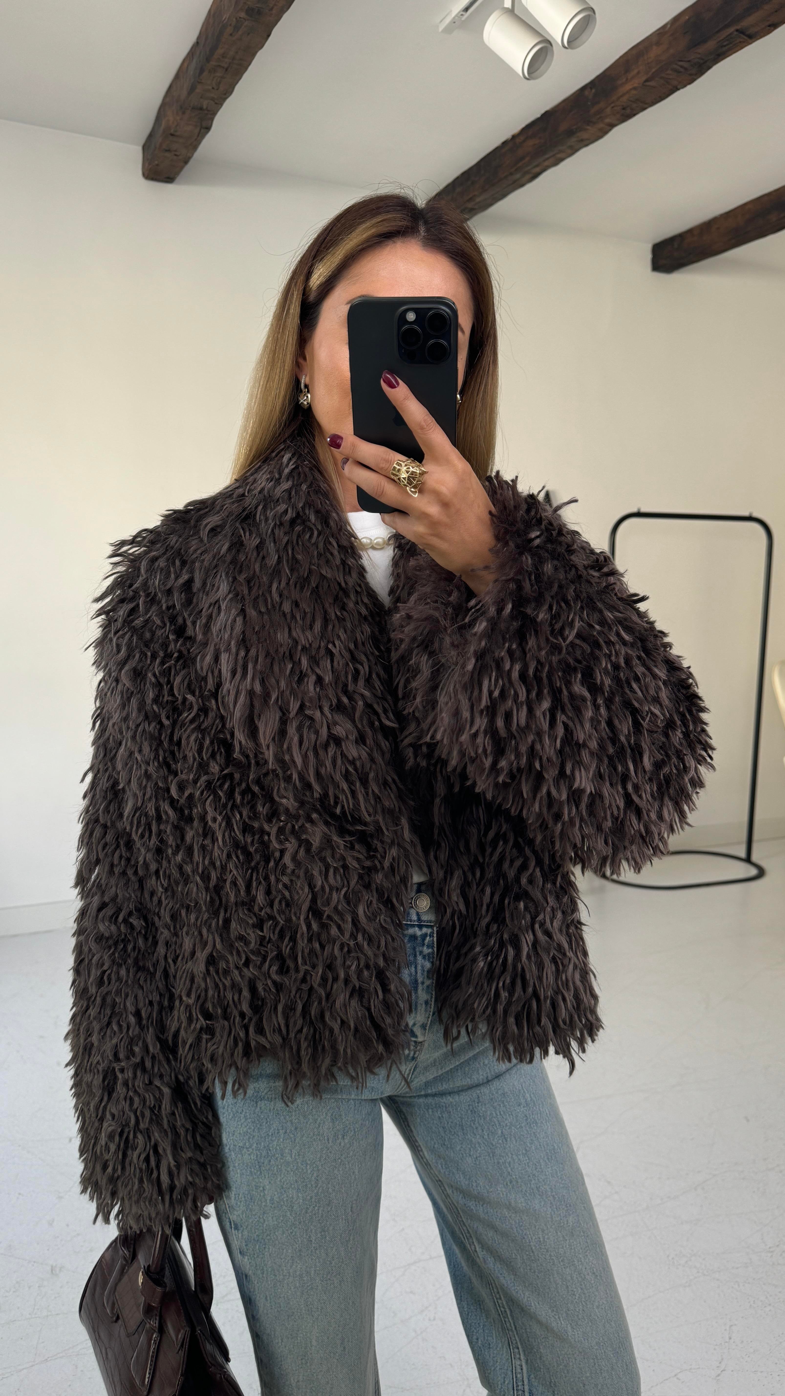 Kahverengi Kısa Premium Kürk KABAN