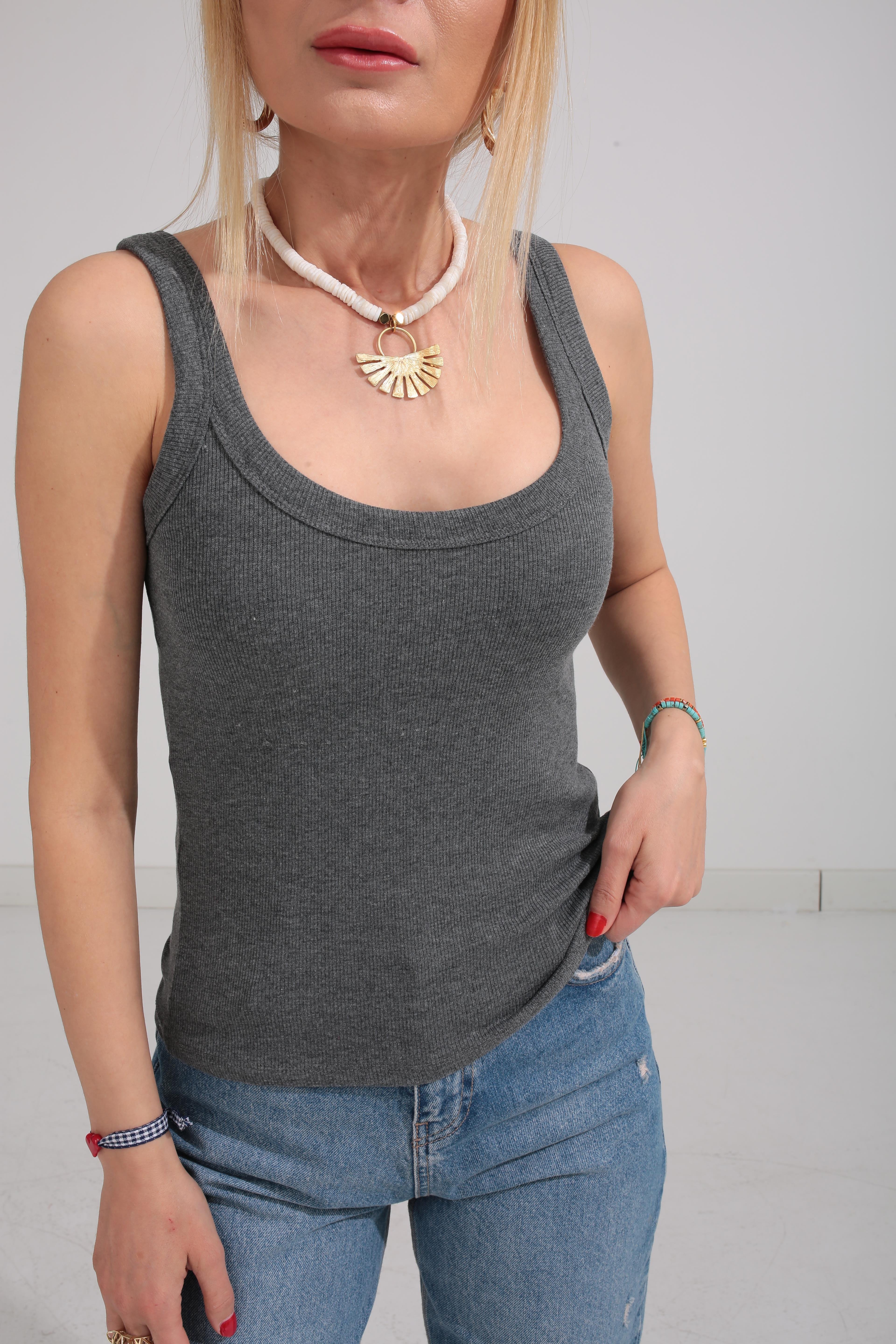 Kalın Biyeli Askılı Füme Fitilli Atlet ATLET | NO33