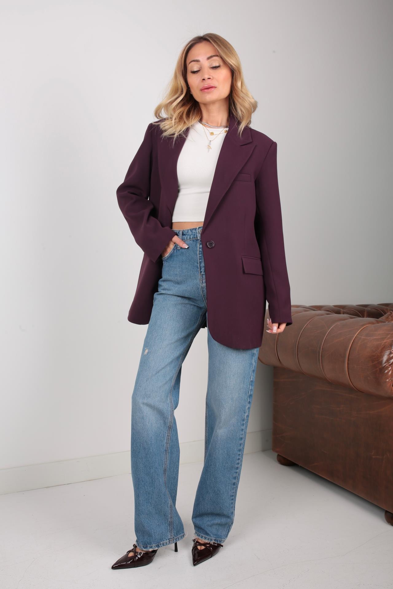 Kapak Cepli Mürdüm Ceket CEKET