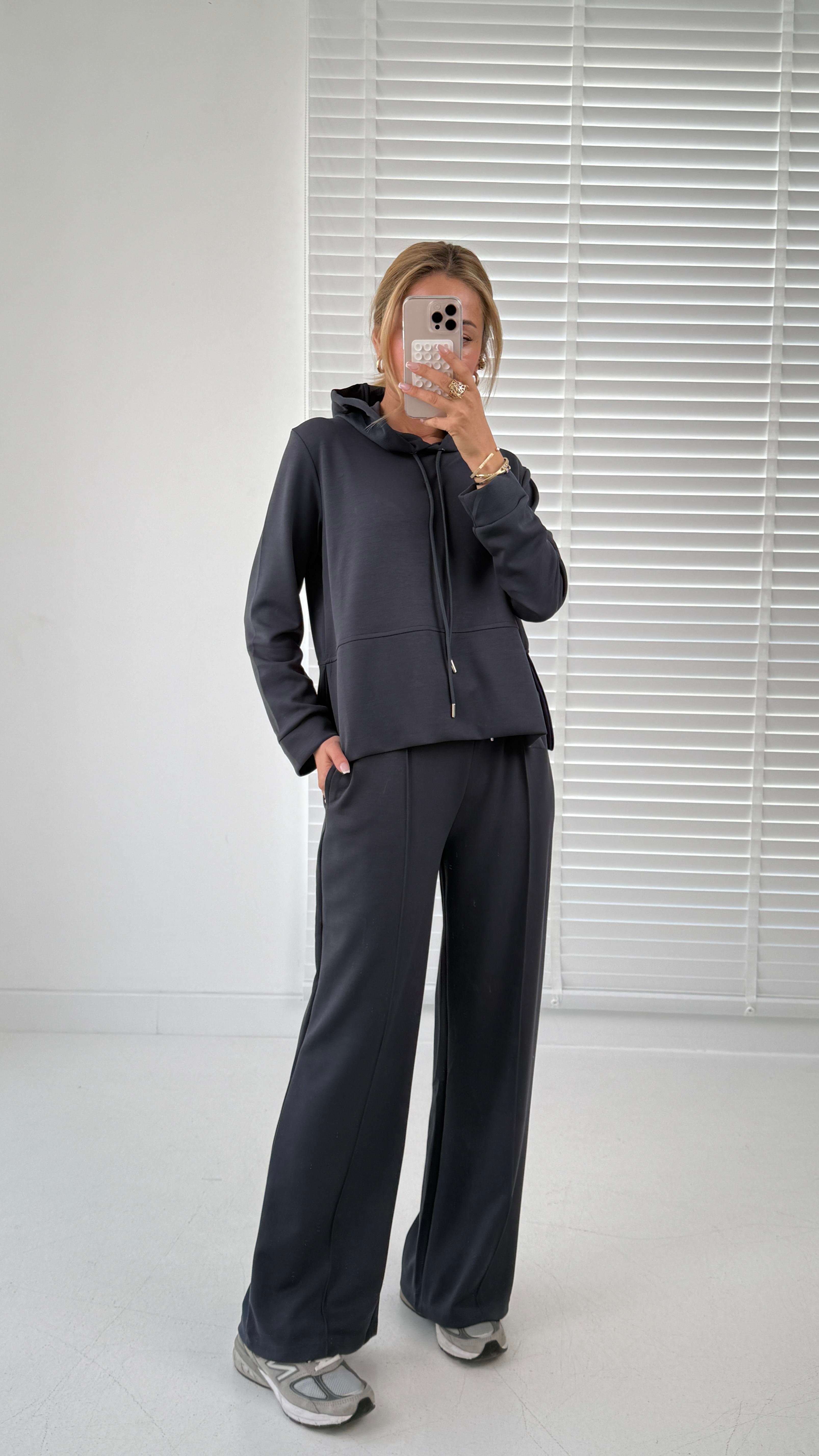 Kapüşonlu Modal Füme Eşofman Takımı SPOR TAKIMLAR