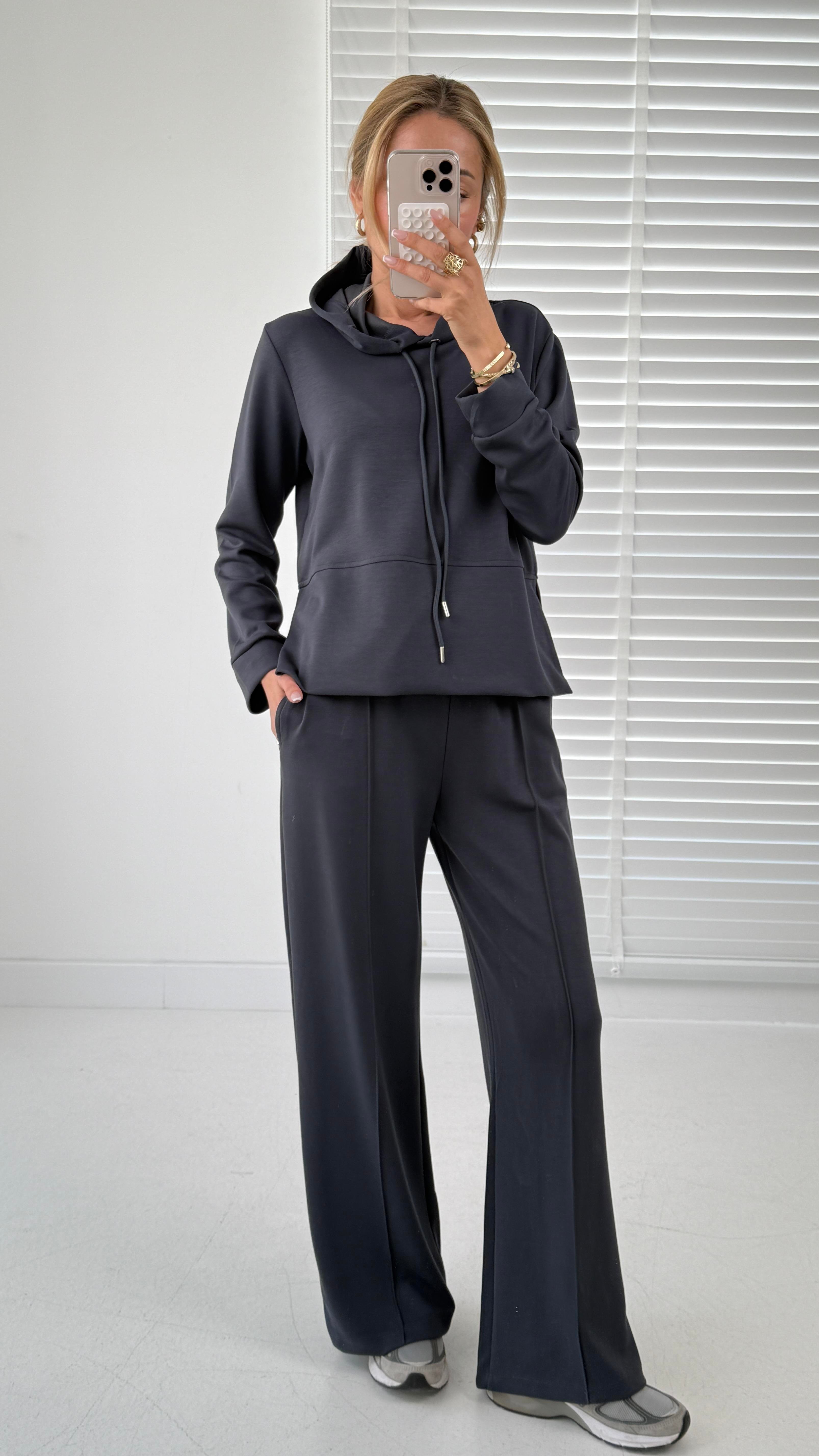 Kapüşonlu Modal Füme Eşofman Takımı SPOR TAKIMLAR