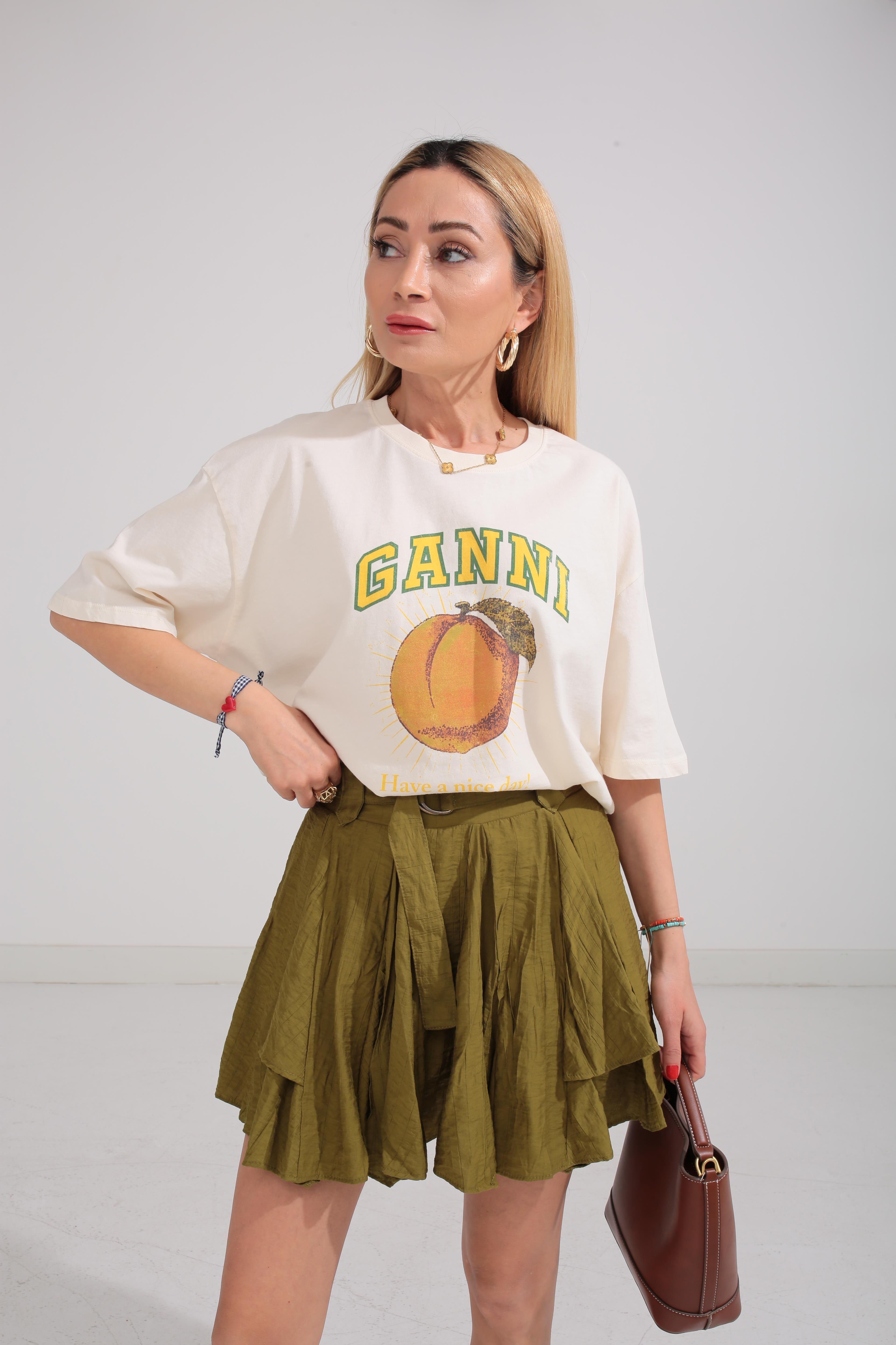 Kendinden Kemerli Şort Astarlı Yeşil Etek ETEK | NO33