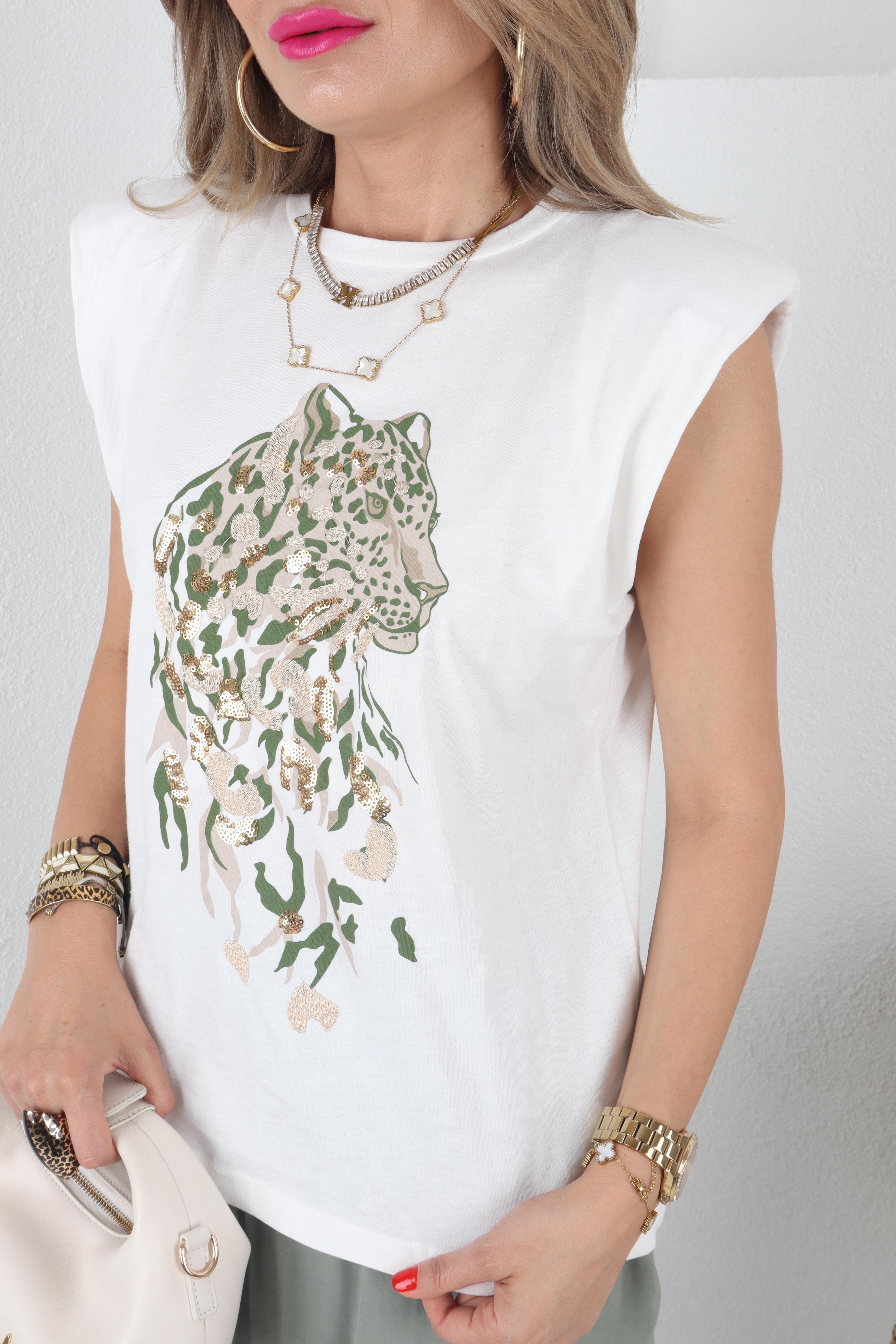 Kolsuz Vatkalı Pul İşli Tshirt T-SHİRT