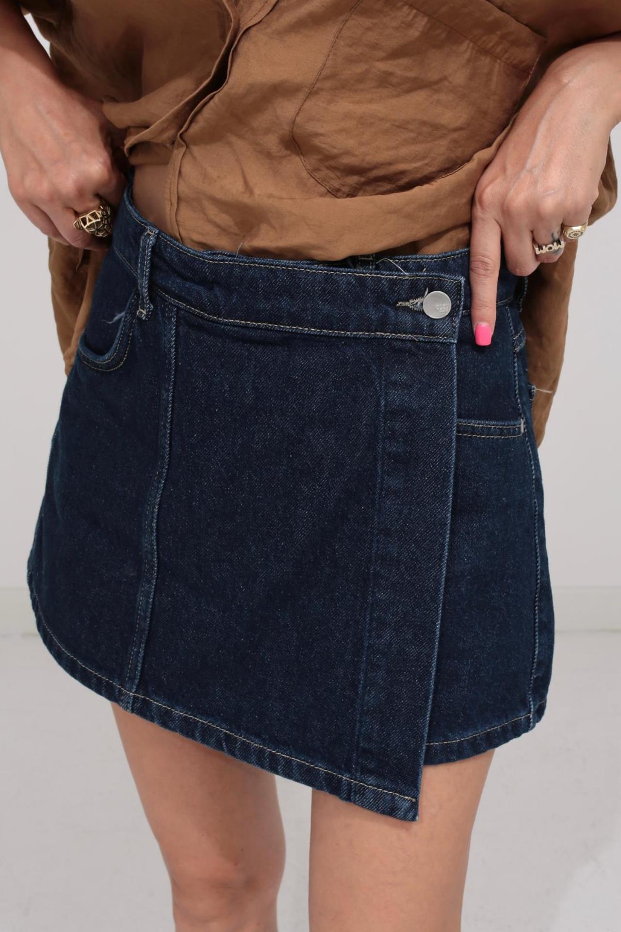 Kruvaze Kapama Denim Şort ŞORT | NO33