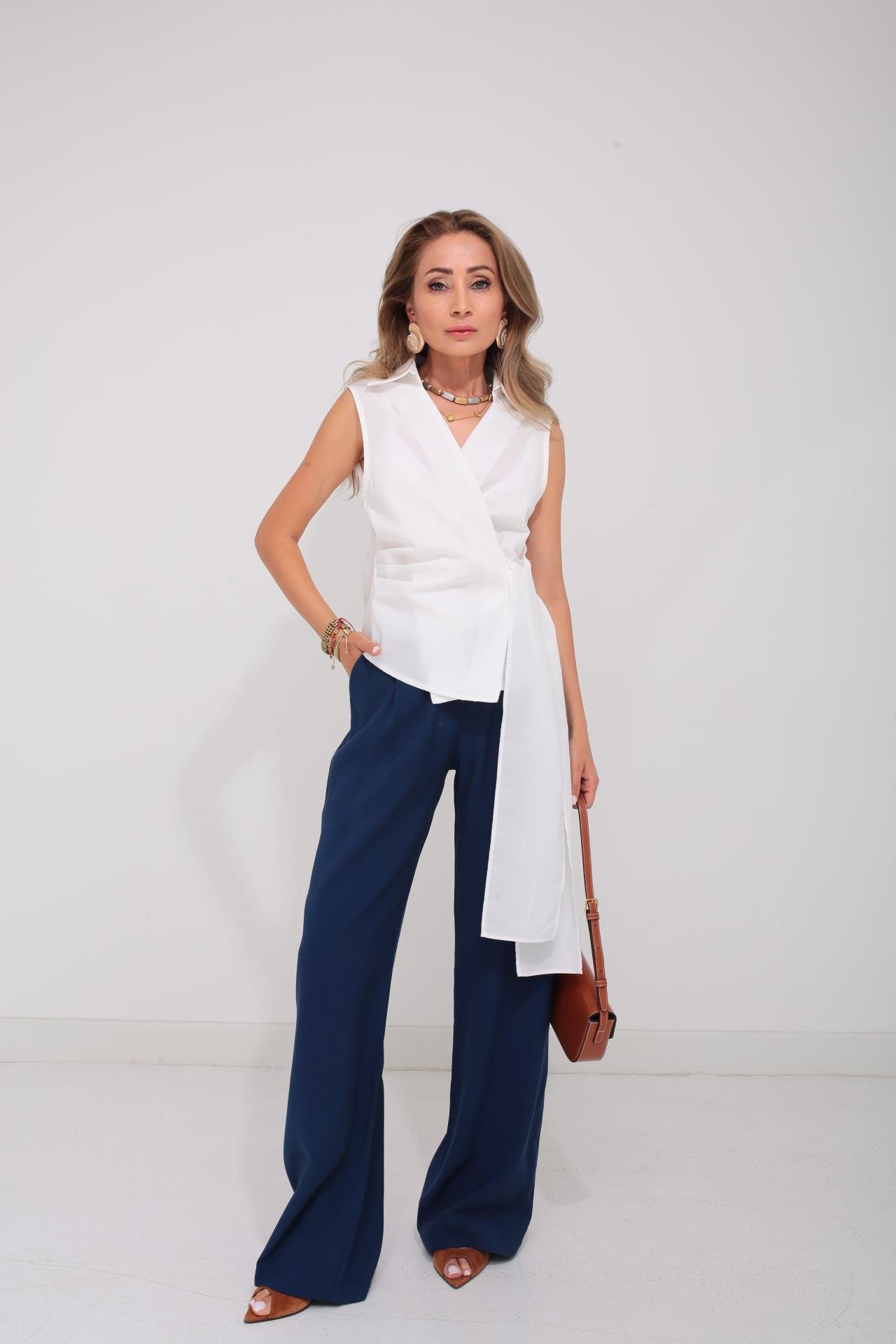 Lacivert Cepli Tensel Pantolon PANTOLON | NO33