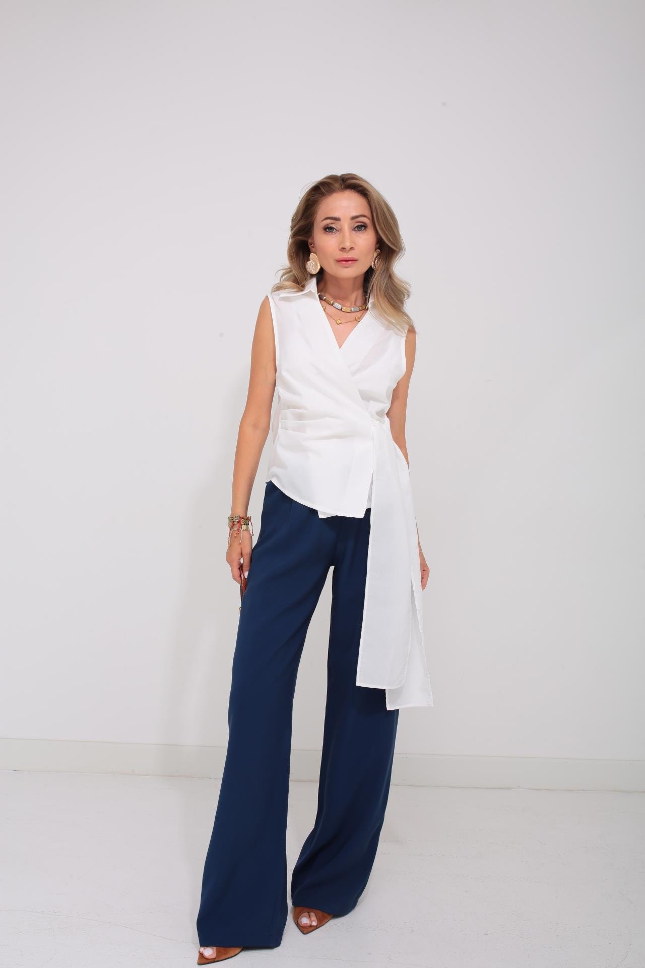 Lacivert Cepli Tensel Pantolon PANTOLON | NO33