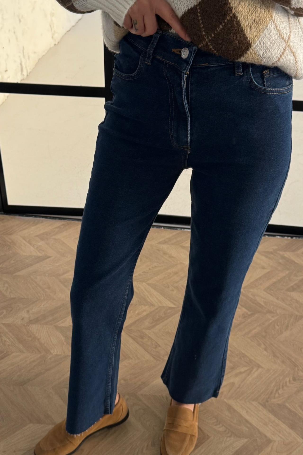 Lacivert Full Likralı Mom Fit Jean JEAN | NO33