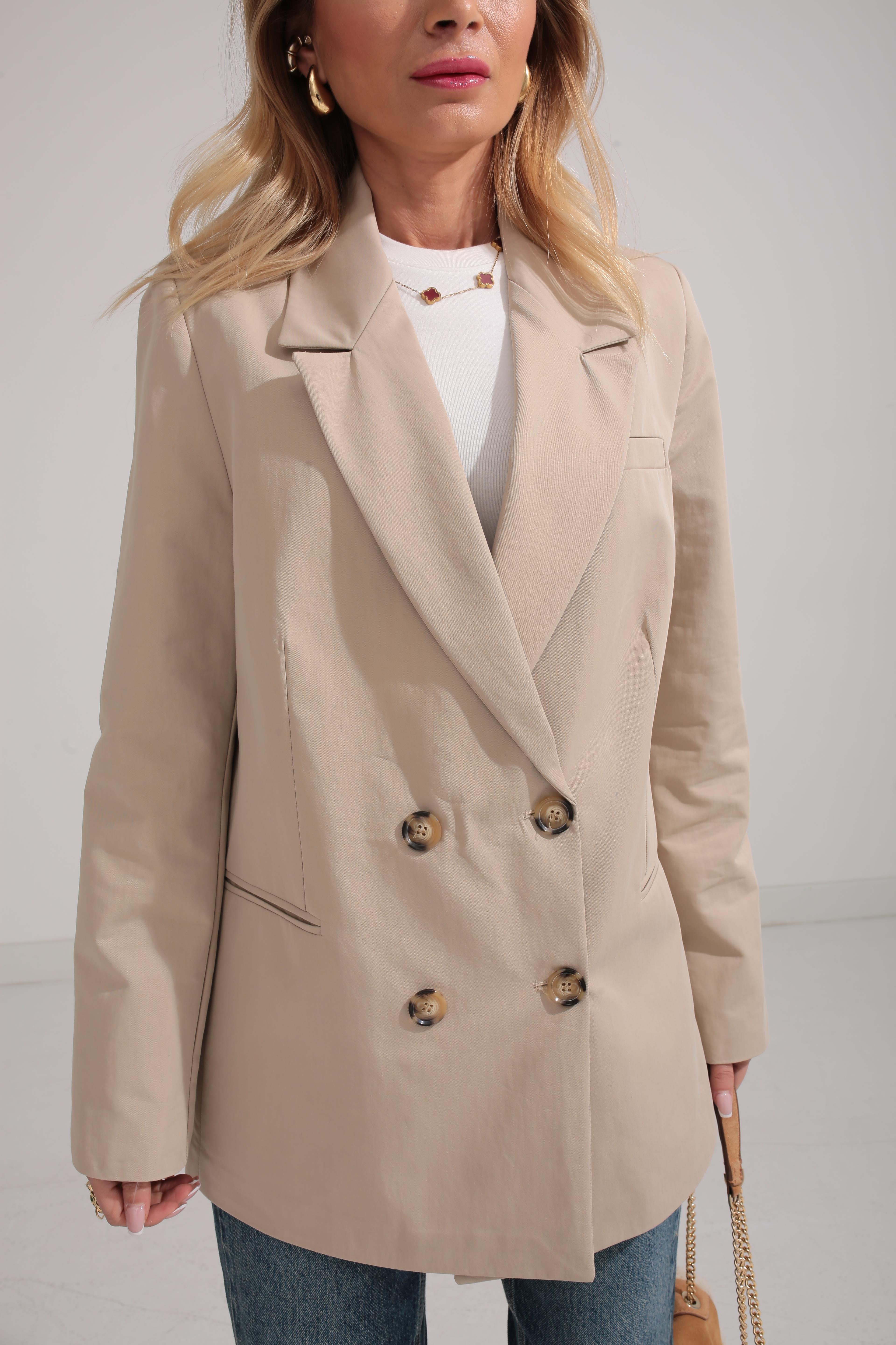 Larimar Oversize Taş Kruvaze Ceket CEKET