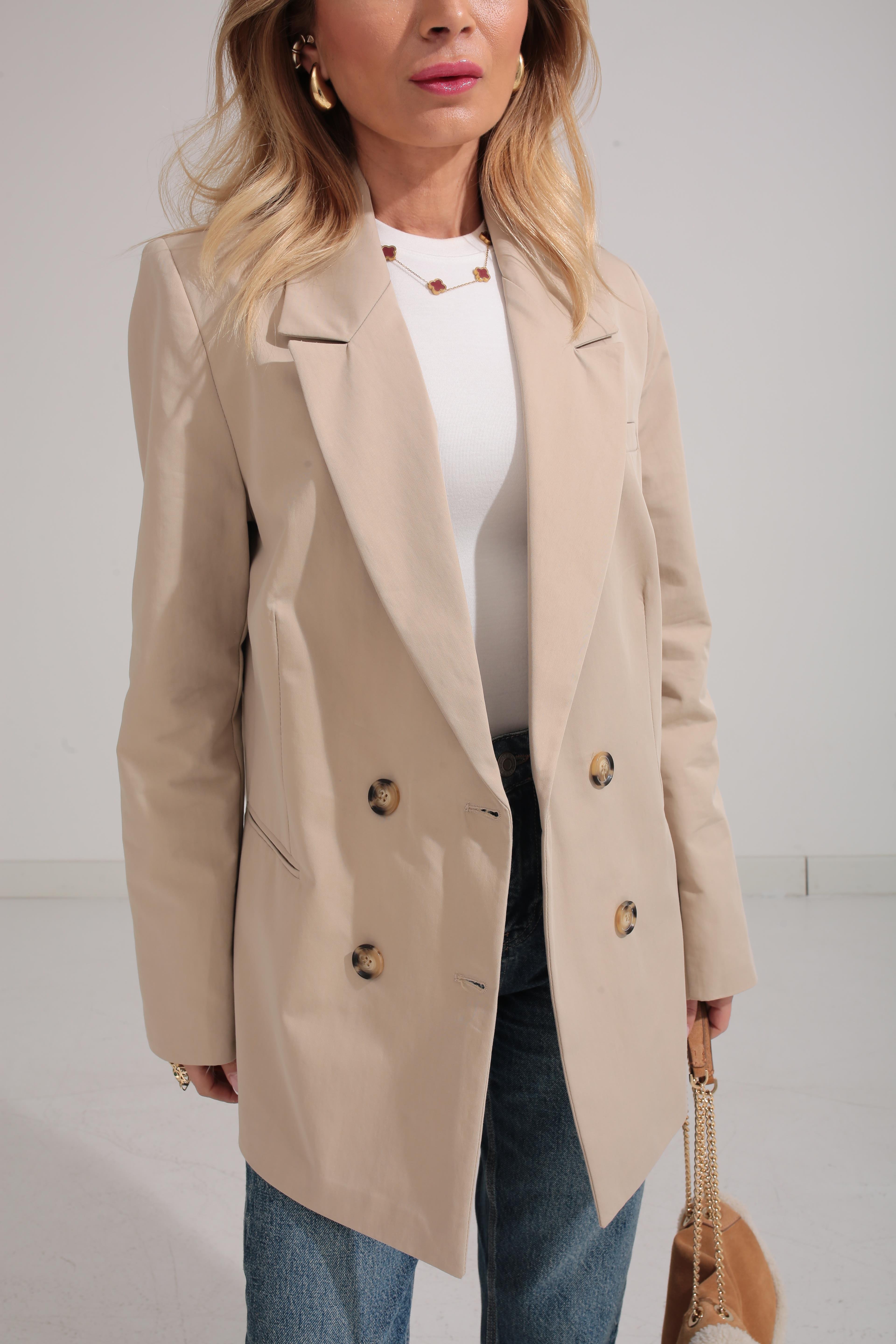 Larimar Oversize Taş Kruvaze Ceket CEKET