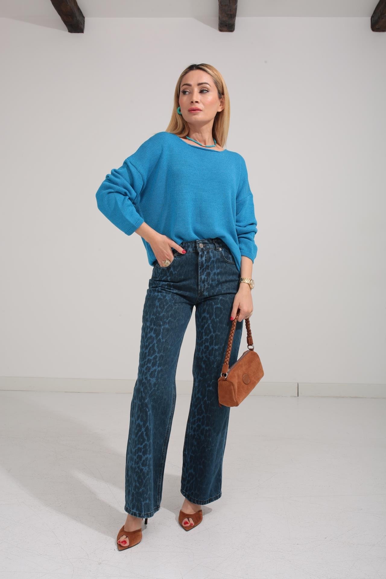 Leopar Desen Geniş Paça Jean JEAN | NO33