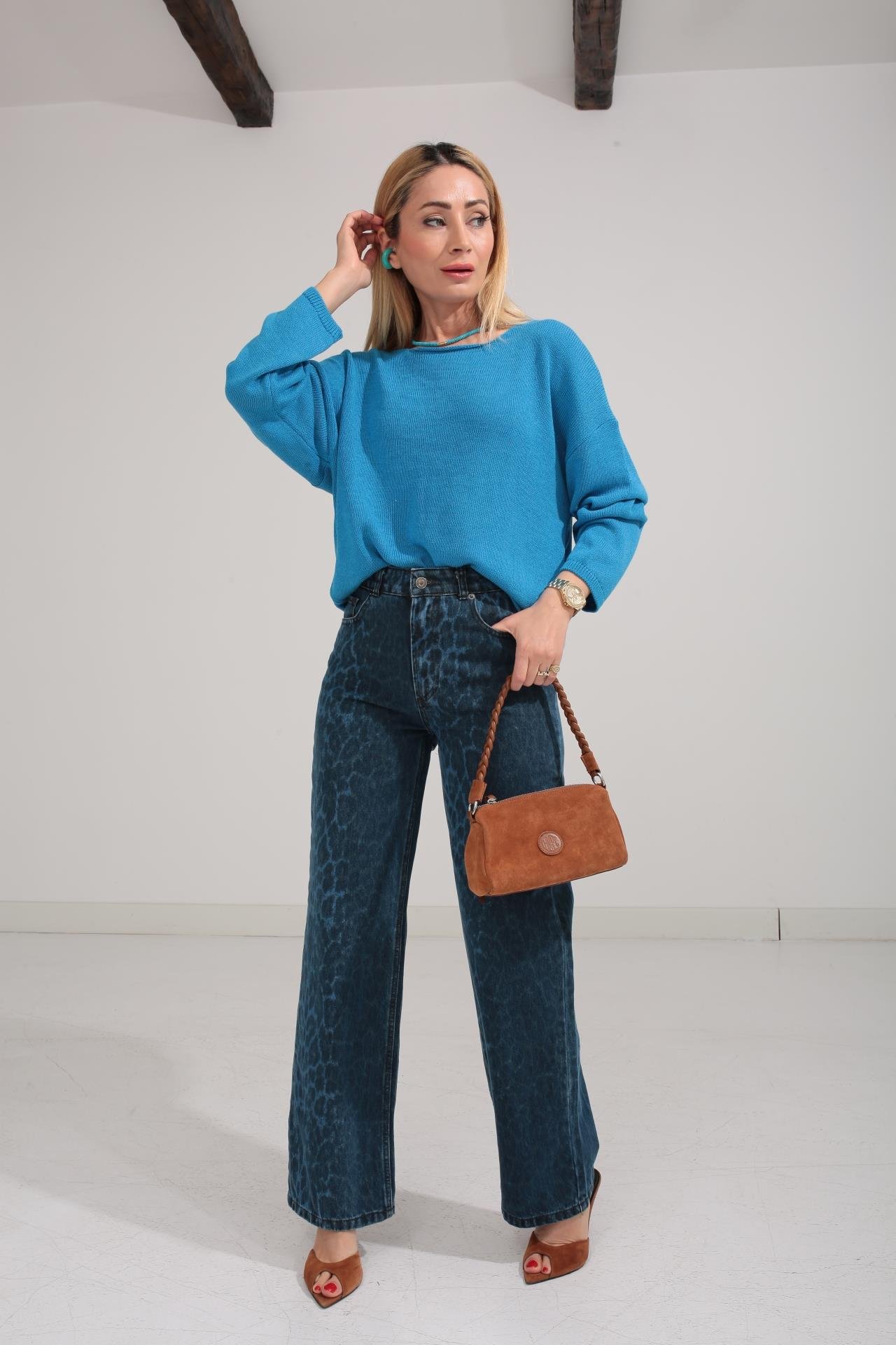 Leopar Desen Geniş Paça Jean JEAN | NO33