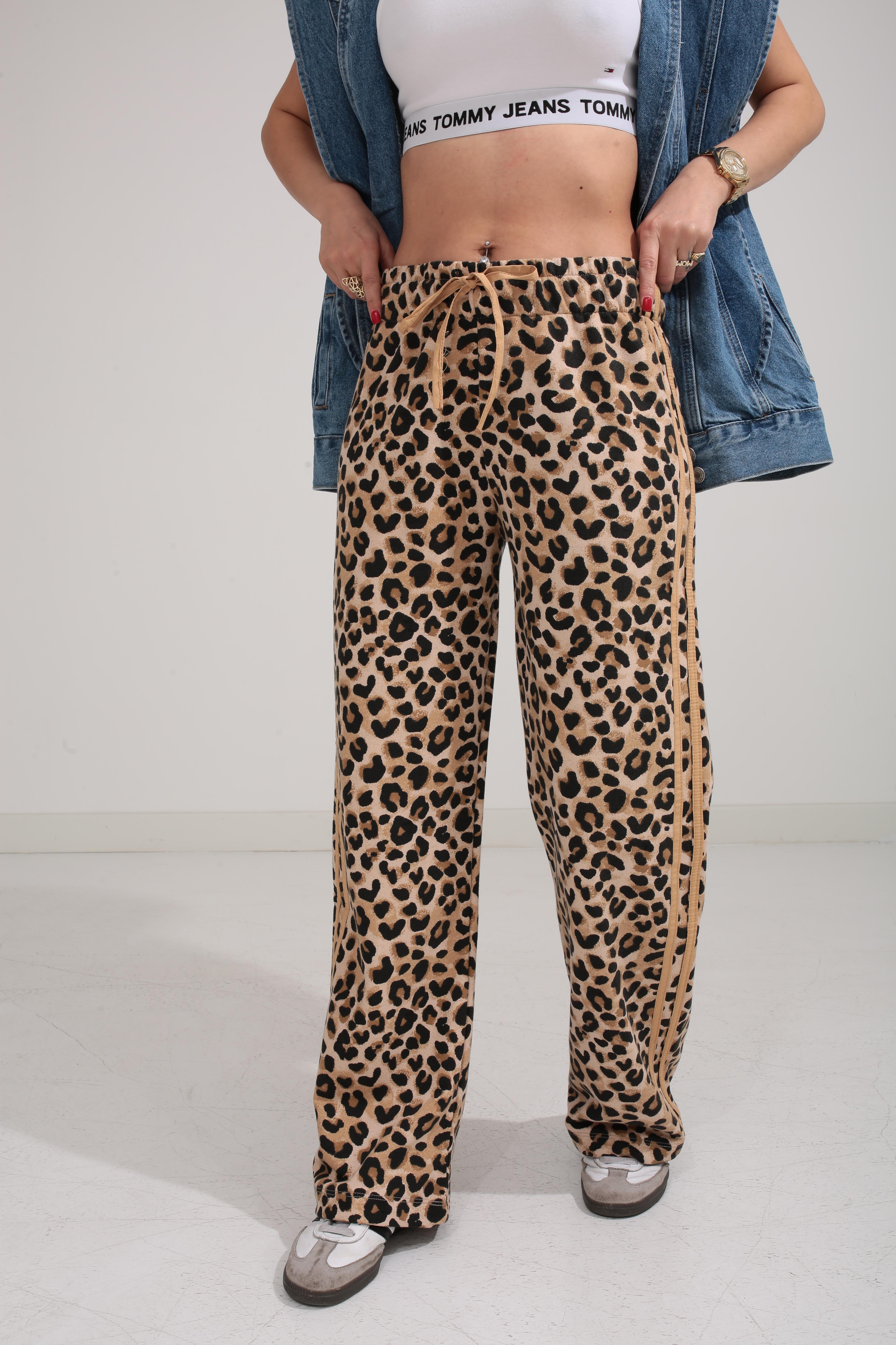Leopar Desen Şeritli Üç İplik Pantolon PANTOLON | NO33
