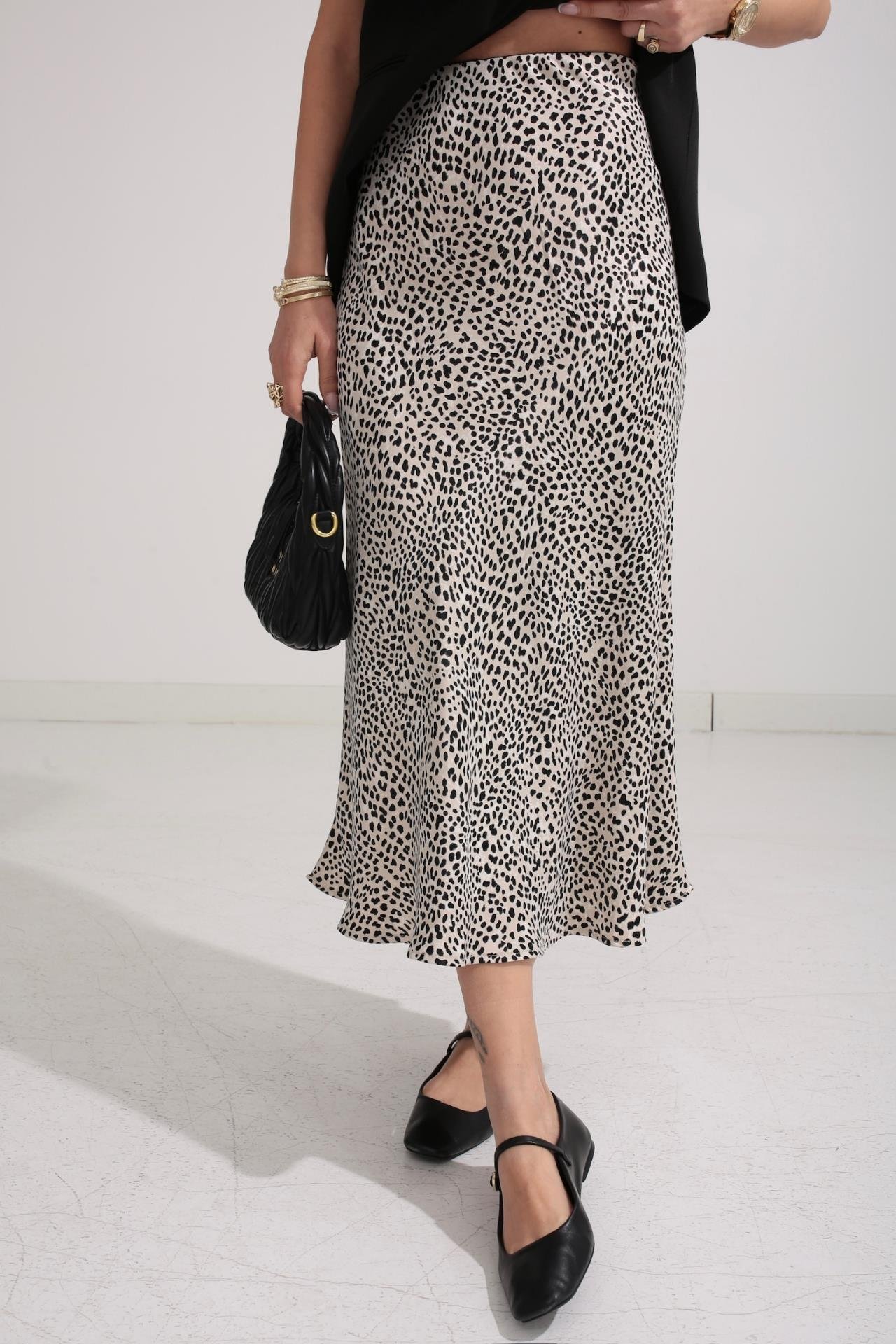 Mini Leopar Desen Verev Saten Etek ETEK