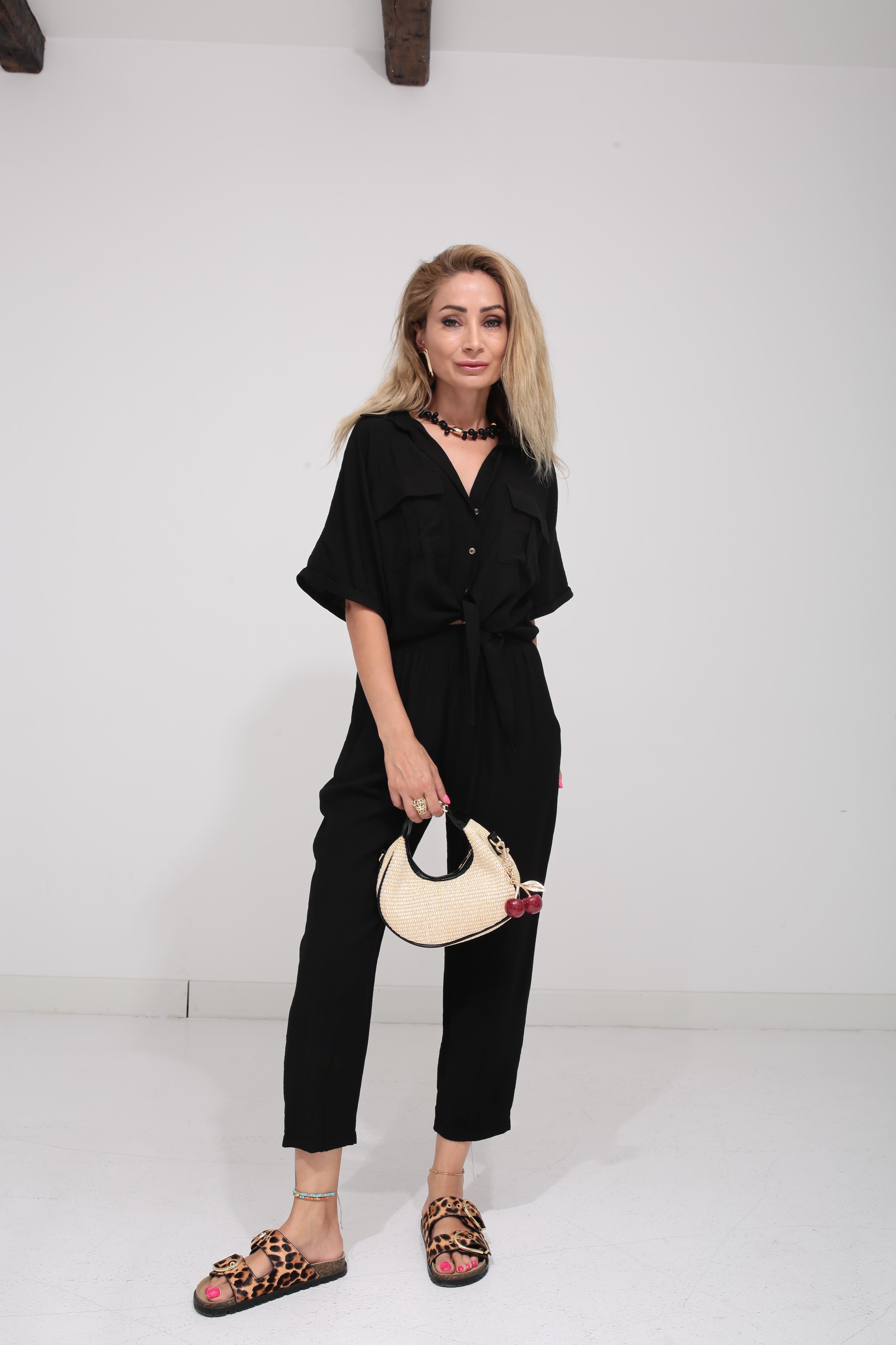 Önden Bağlamalı Sİyah Gömlek Takım TAKIM | NO33