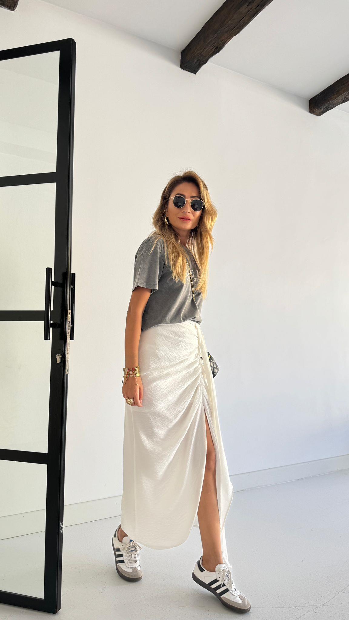 Önden Büzgülü Ekru Etek ETEK