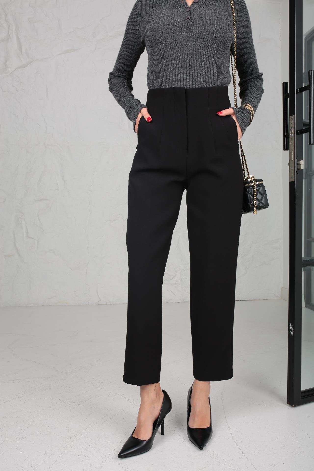 Pensli Siyah Havuç Pantolon PANTOLON