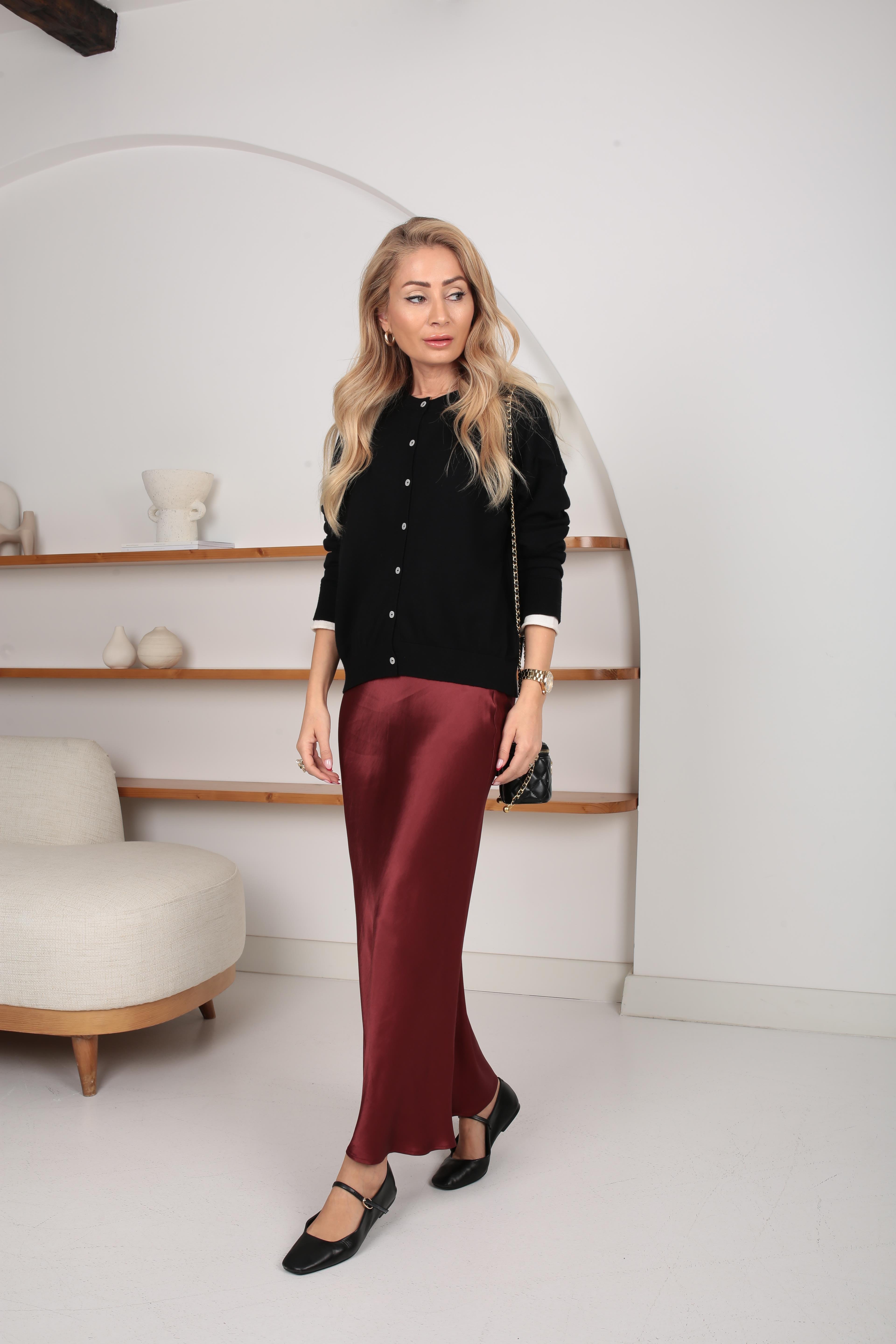 Sıfır Yaka Siyah İnce Hırka HIRKA