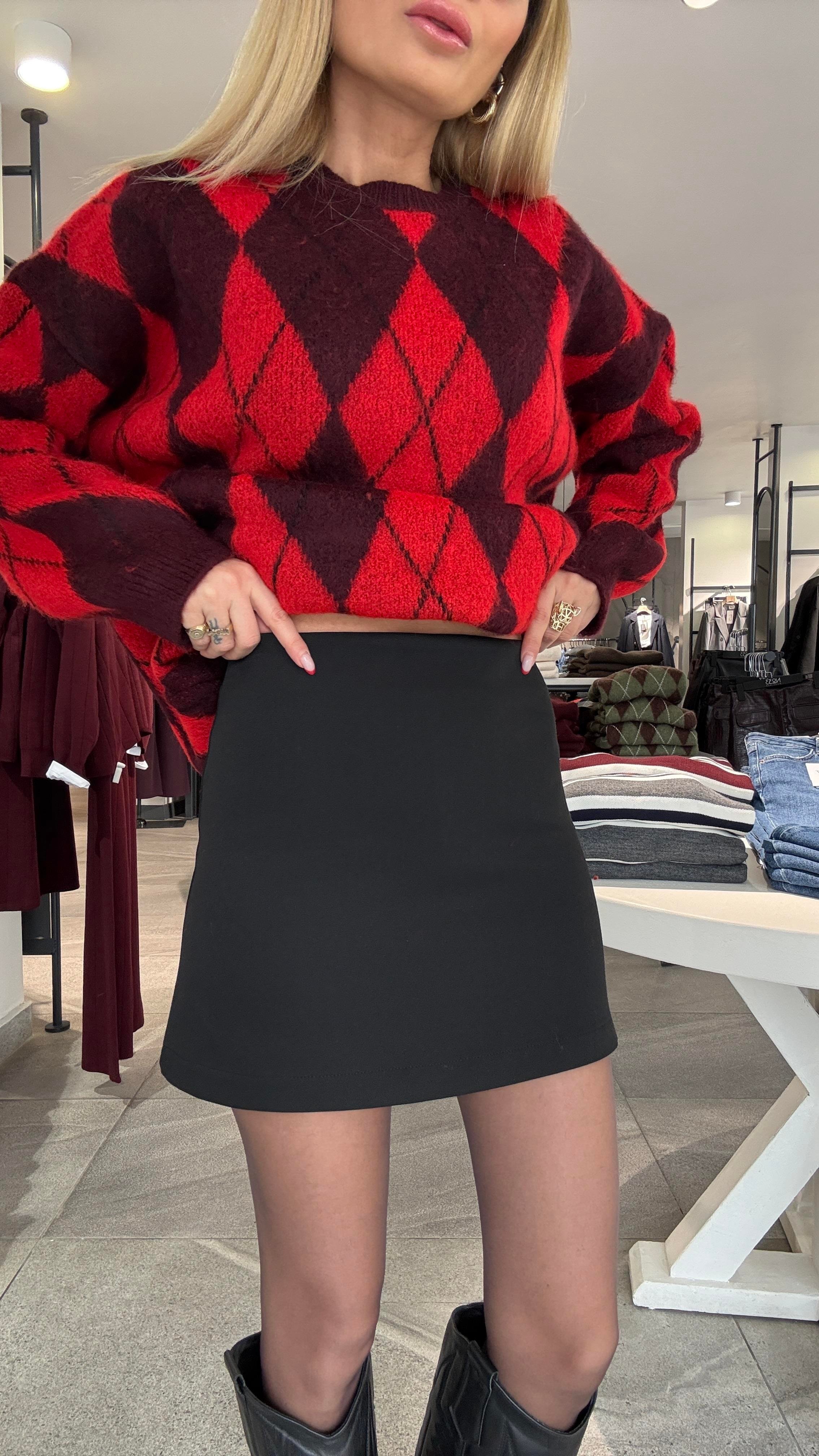 Siyah Kumaş Mini Etek ETEK