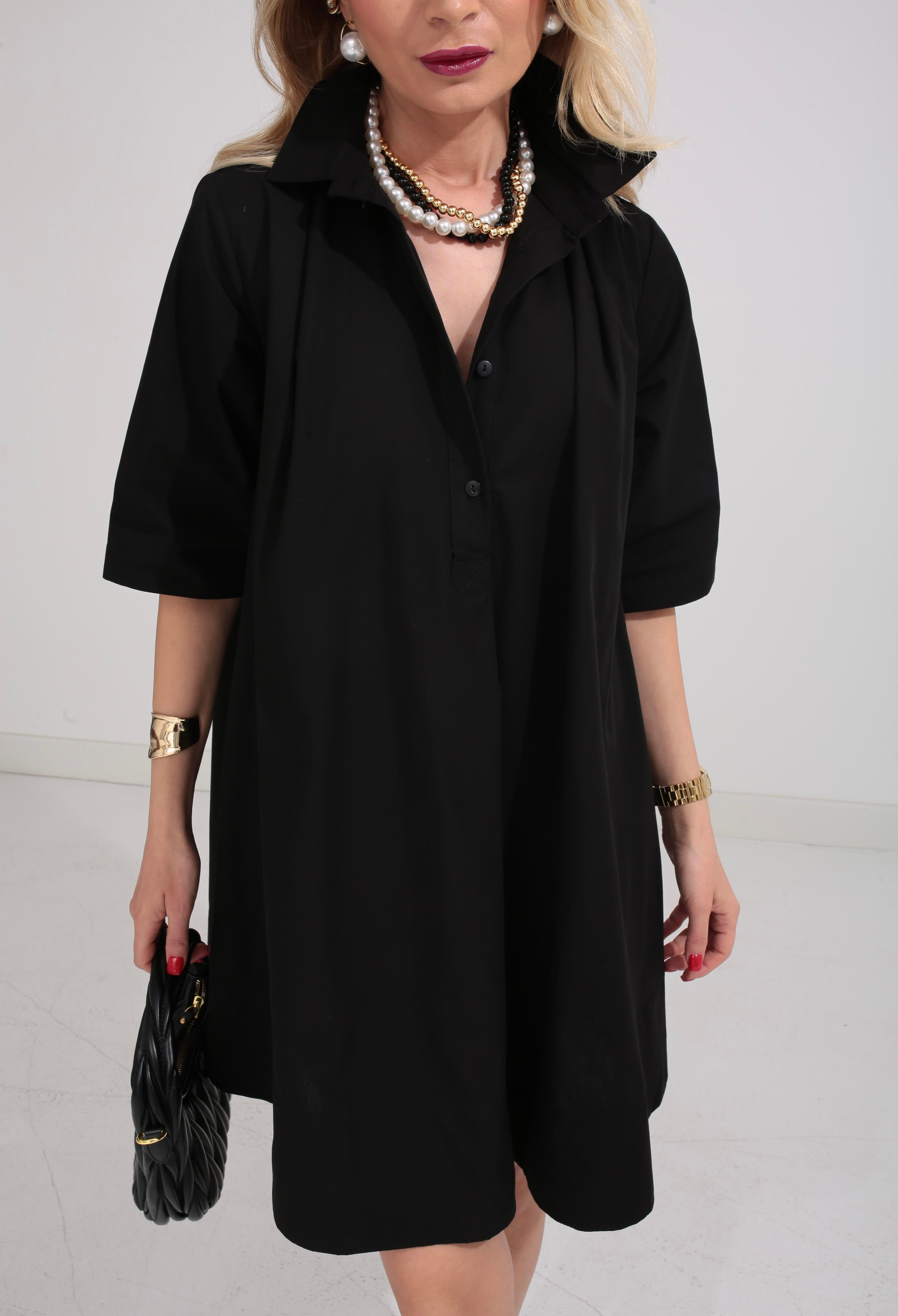 Siyah Oversize Gömlek Elbise ELBİSE | NO33