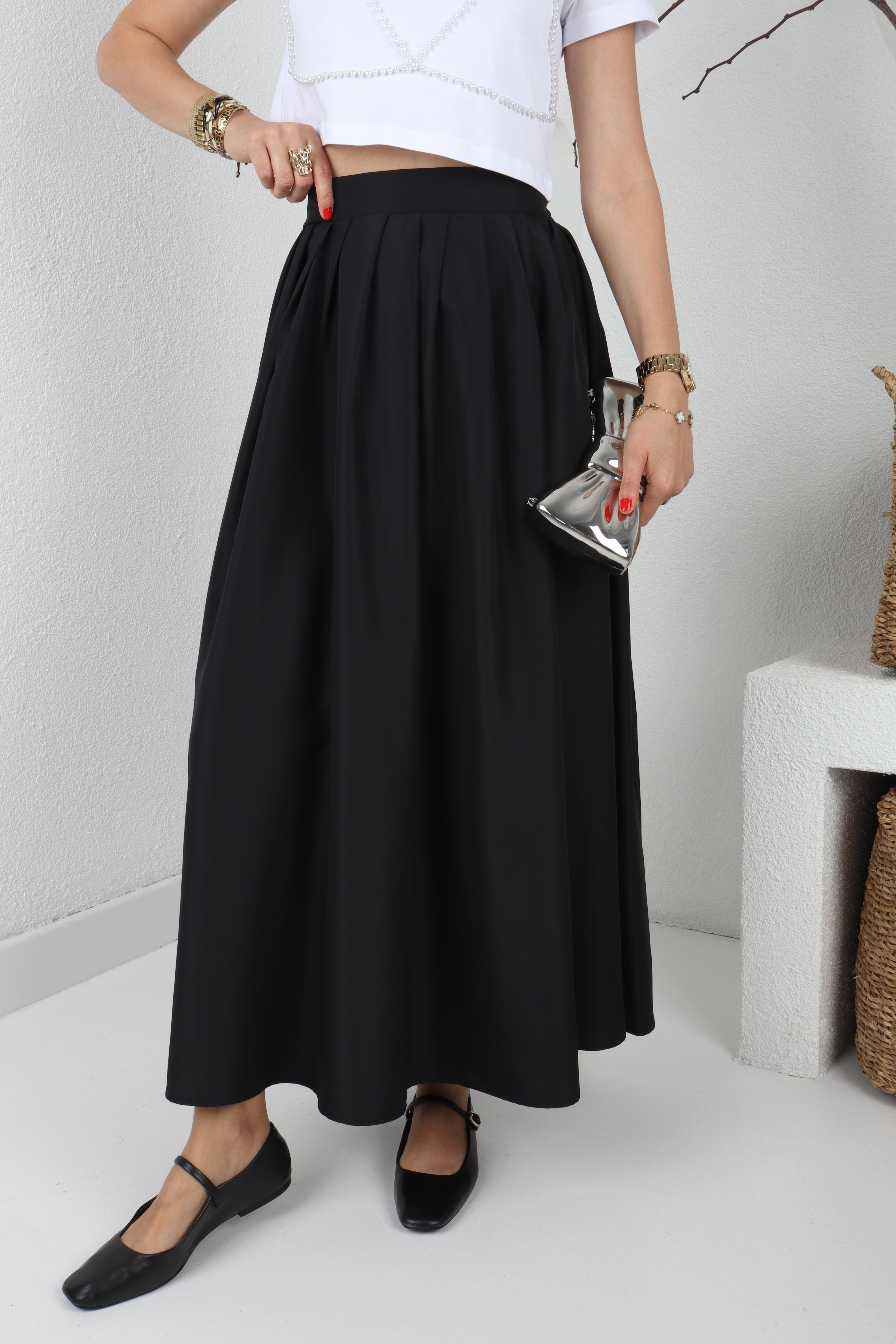 Siyah Uzun Balon Etek ETEK