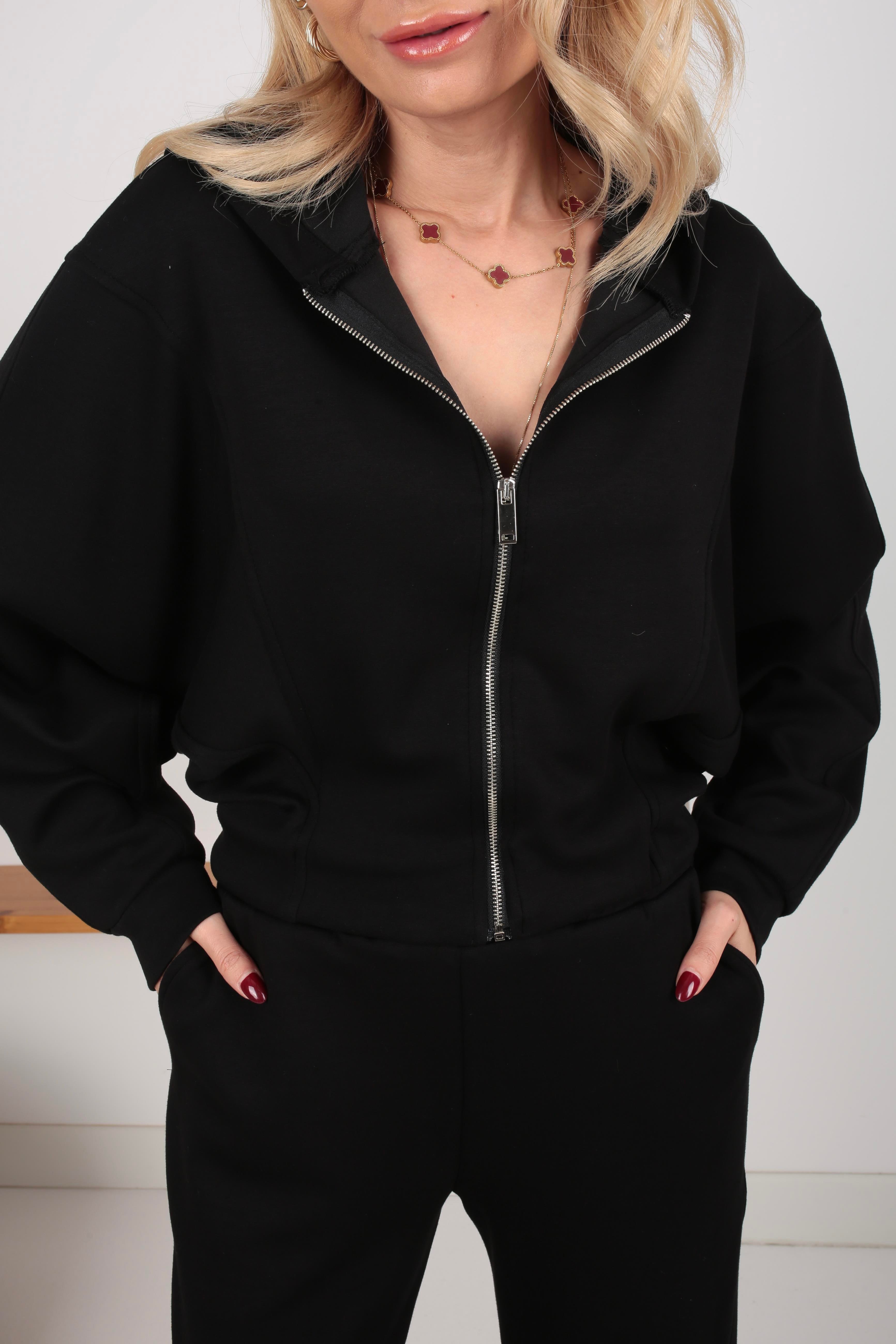 Siyah Yarasa Kol Kapişonlu Oys Spor Takım SPOR TAKIMLAR