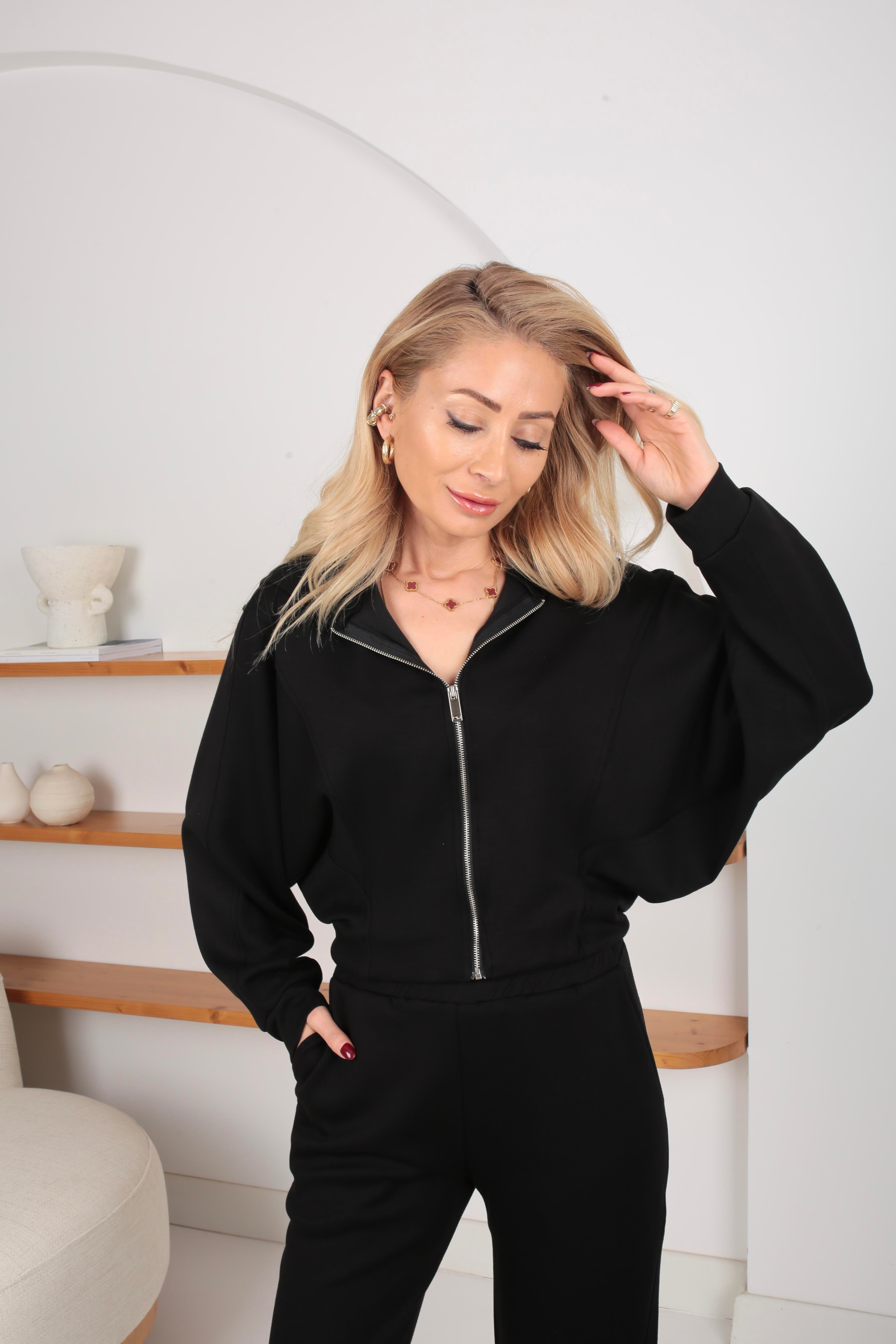 Siyah Yarasa Kol Kapişonlu Oys Spor Takım SPOR TAKIMLAR