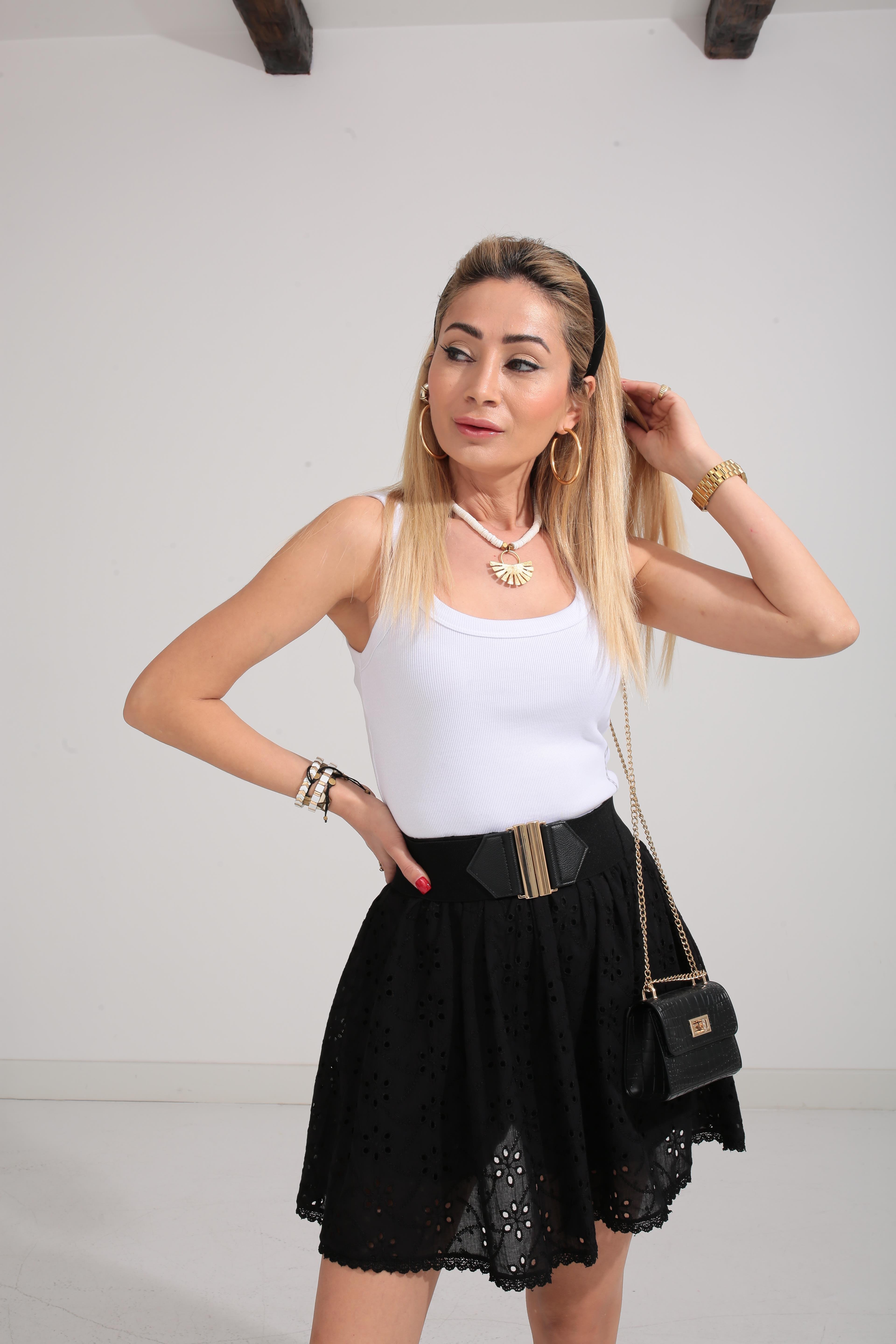 Şort Astarlı Büzgülü Siyah Fisto Etek ETEK | NO33