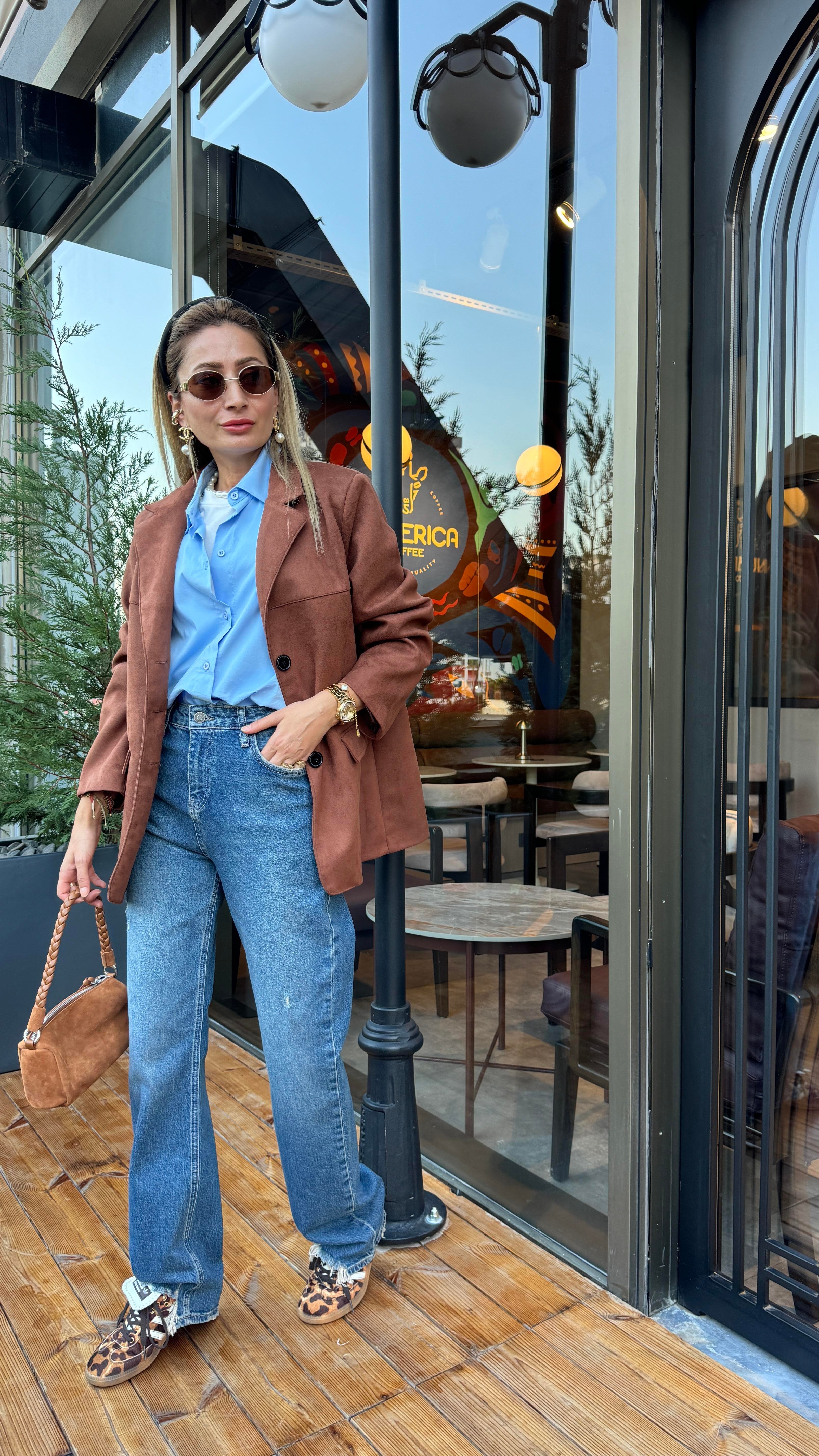 Taba Nubuk Blazer Ceket CEKET