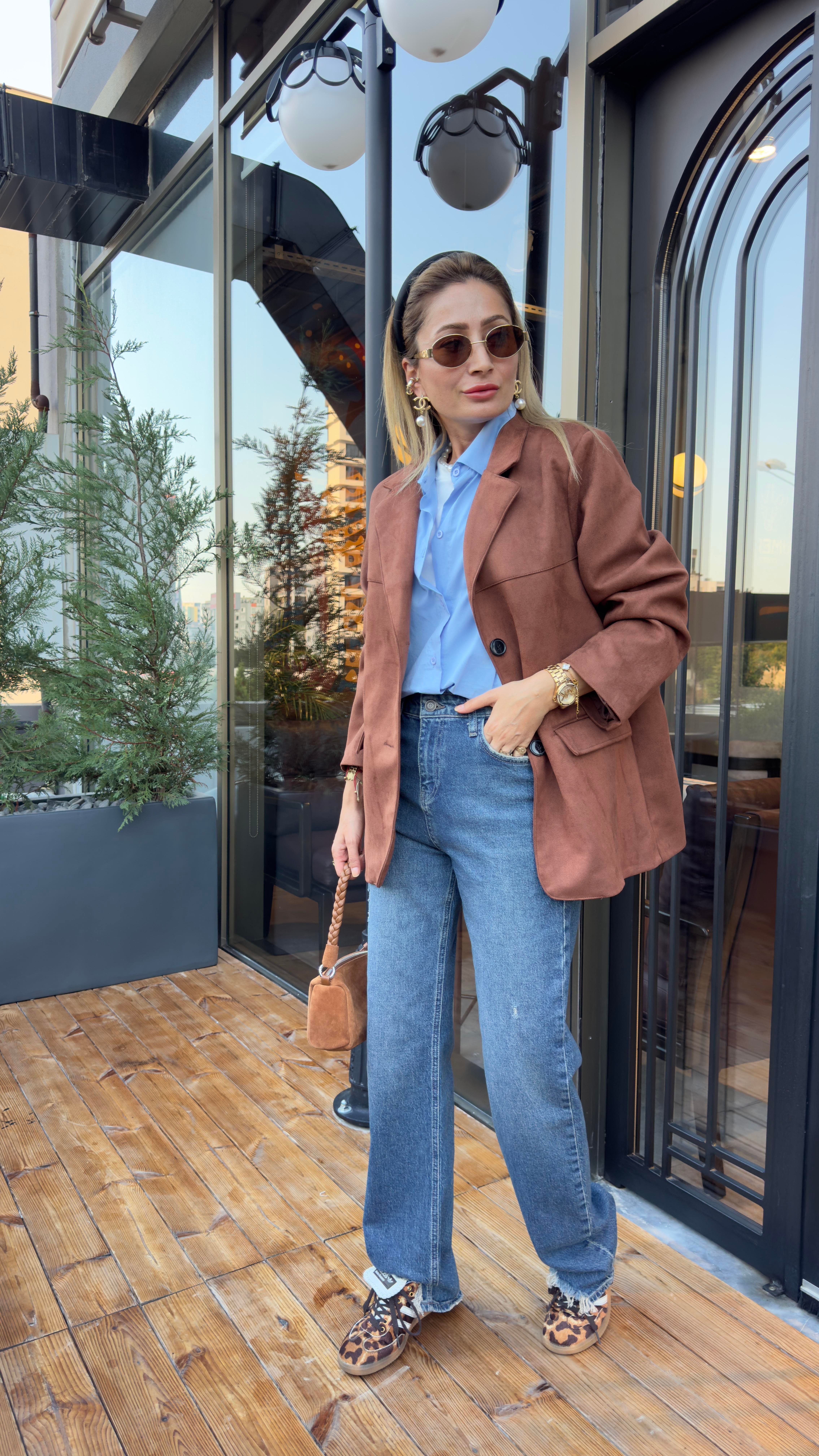 Taba Nubuk Blazer Ceket CEKET