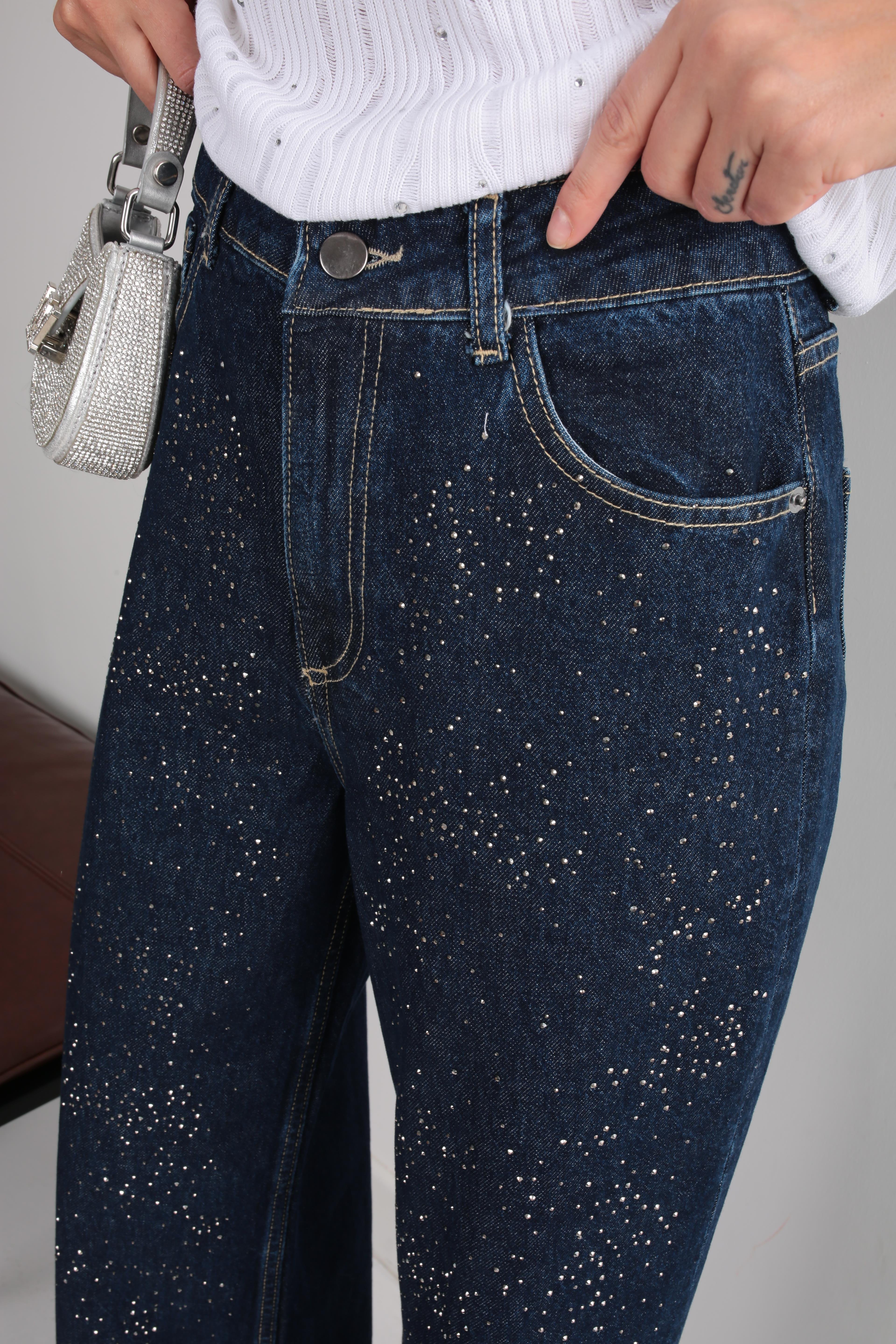 Taş Baskılı  Bol Paça Jean JEAN