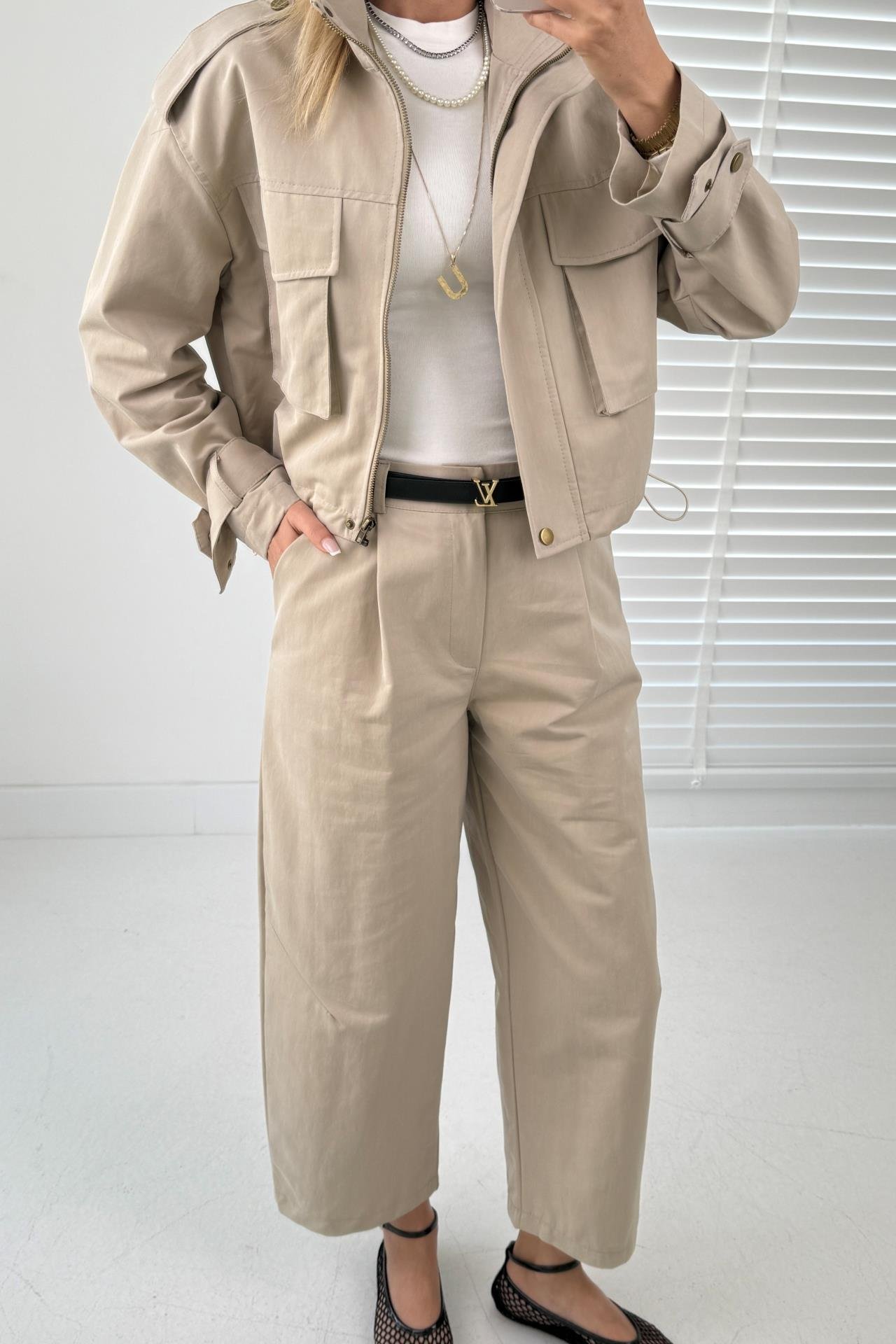 Taş Cepli Tensel Gabardin Takım TAKIM