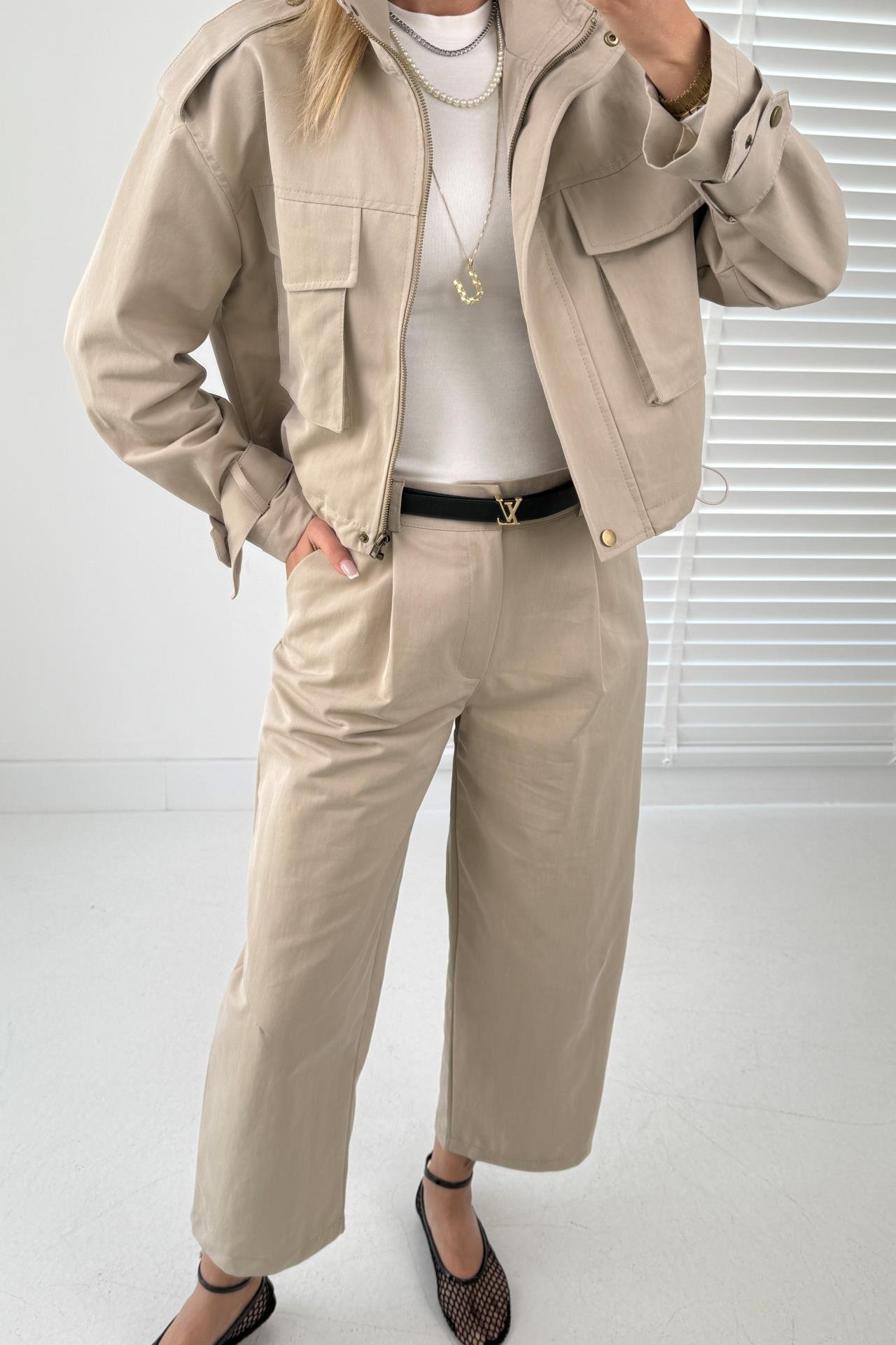 Taş Cepli Tensel Gabardin Takım TAKIM