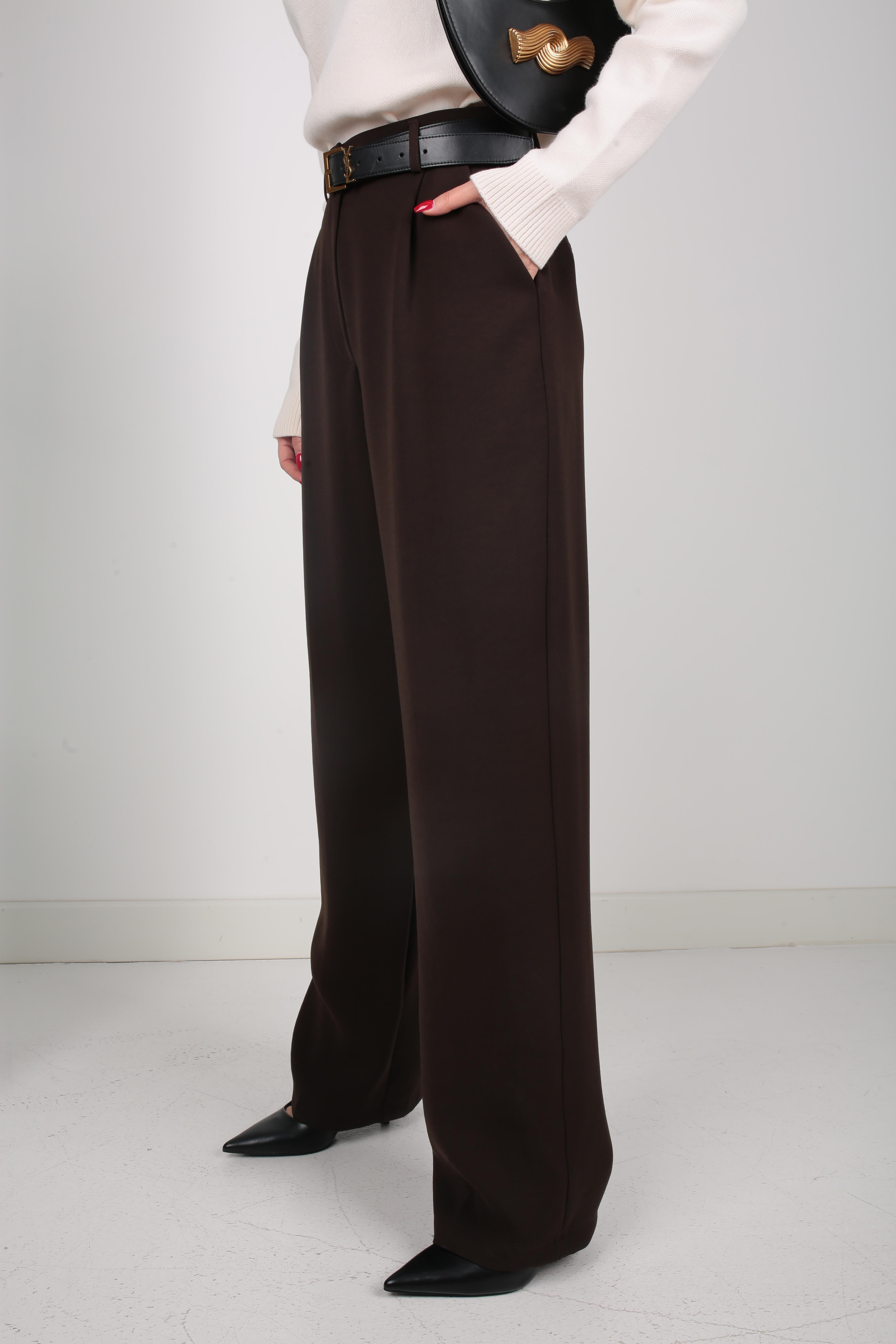 Tek Pile Kahve Palazzo Pantolon PANTOLON