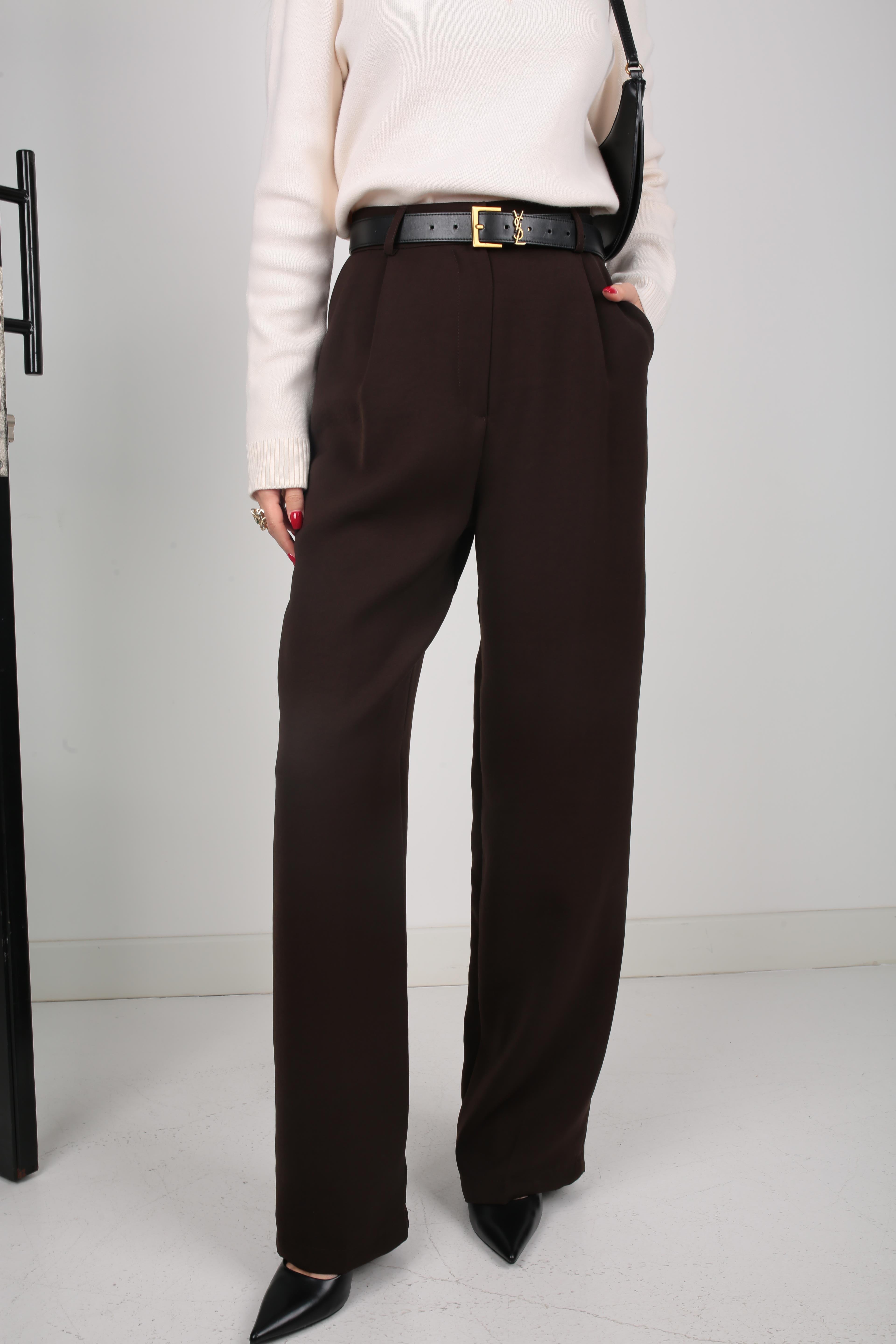 Tek Pile Kahve Palazzo Pantolon PANTOLON