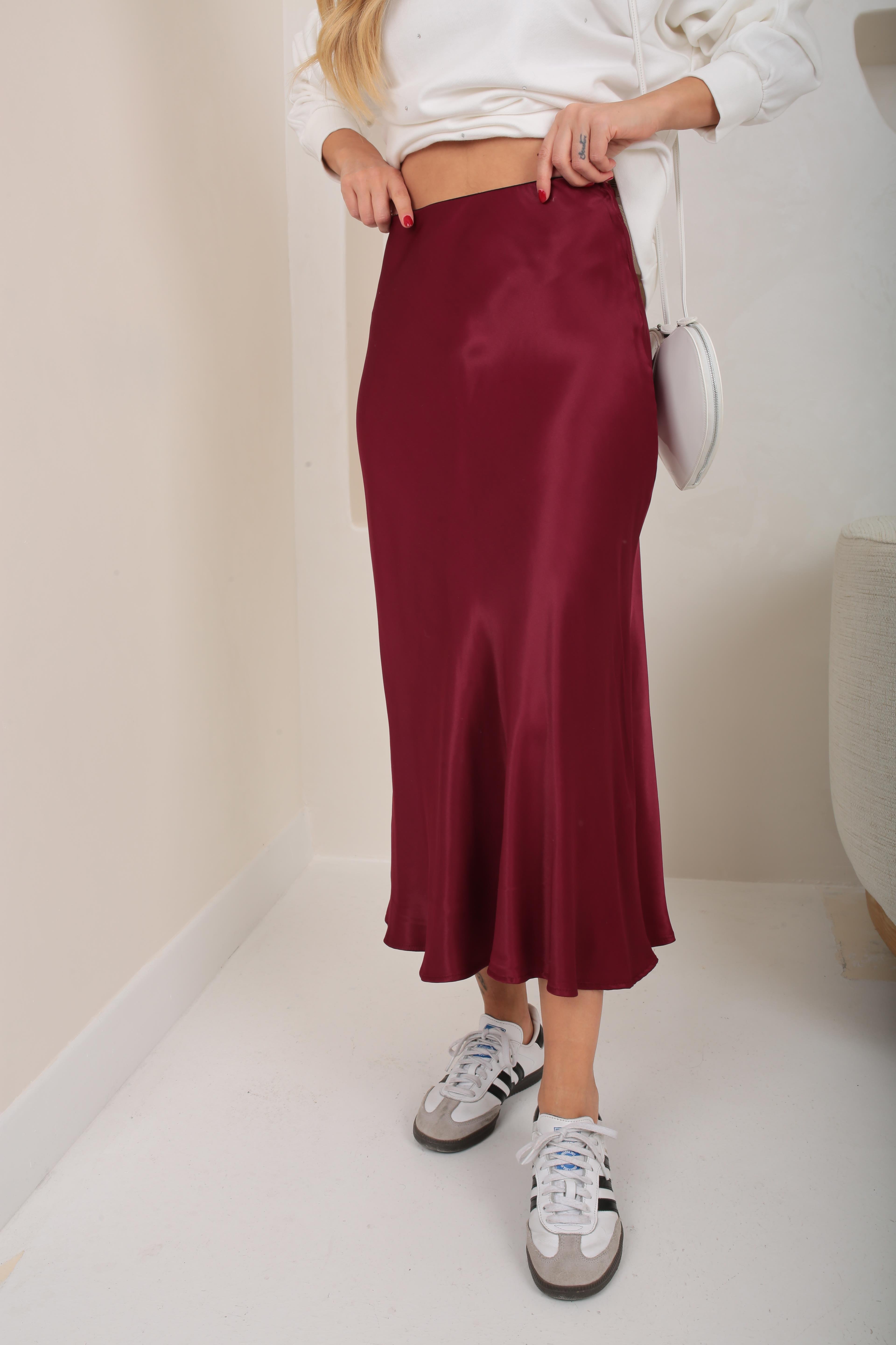 Verev Kesim Bordo Saten Etek ETEK