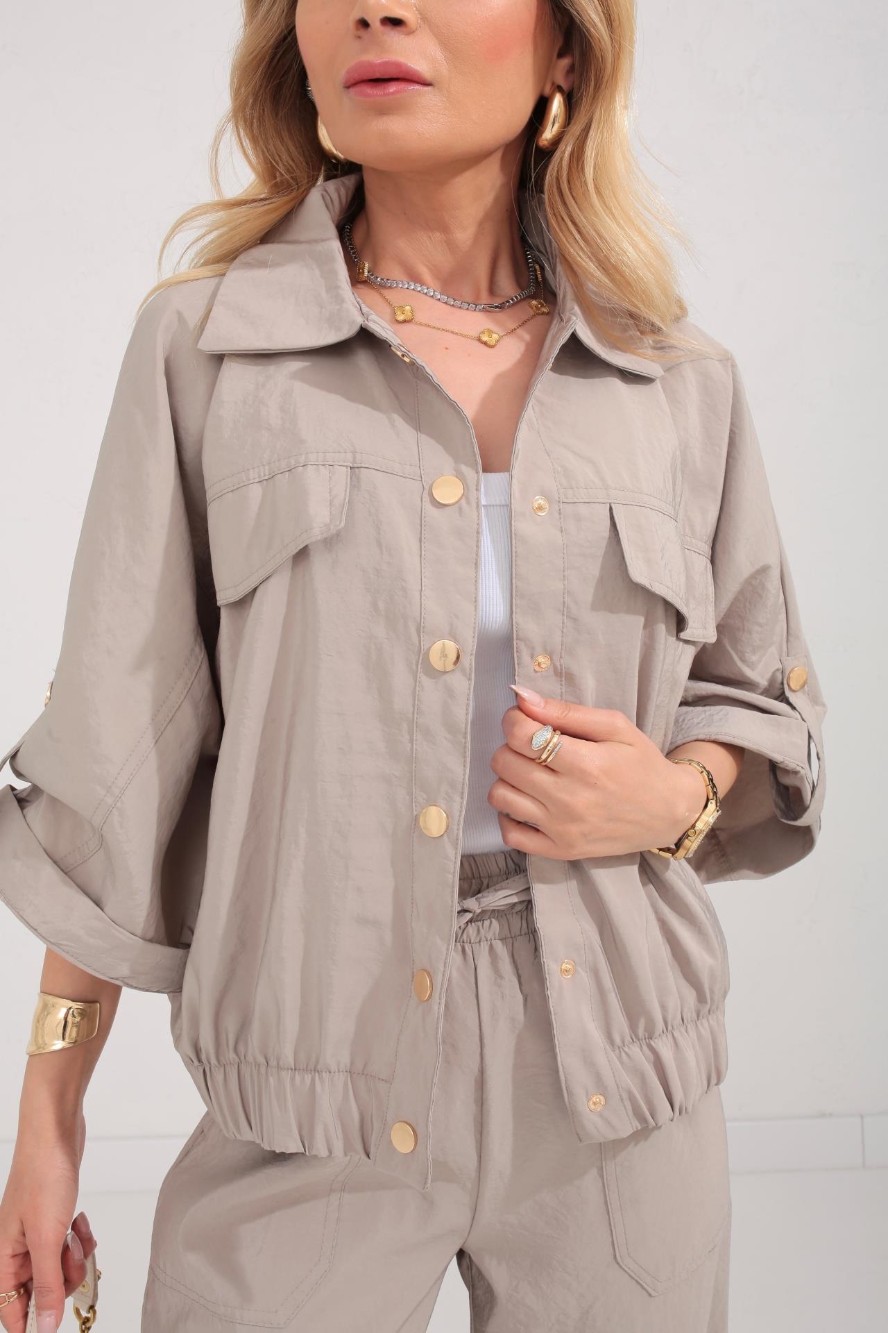 Vizon Beli Lastikli Tensel Kumaş Takım TAKIM