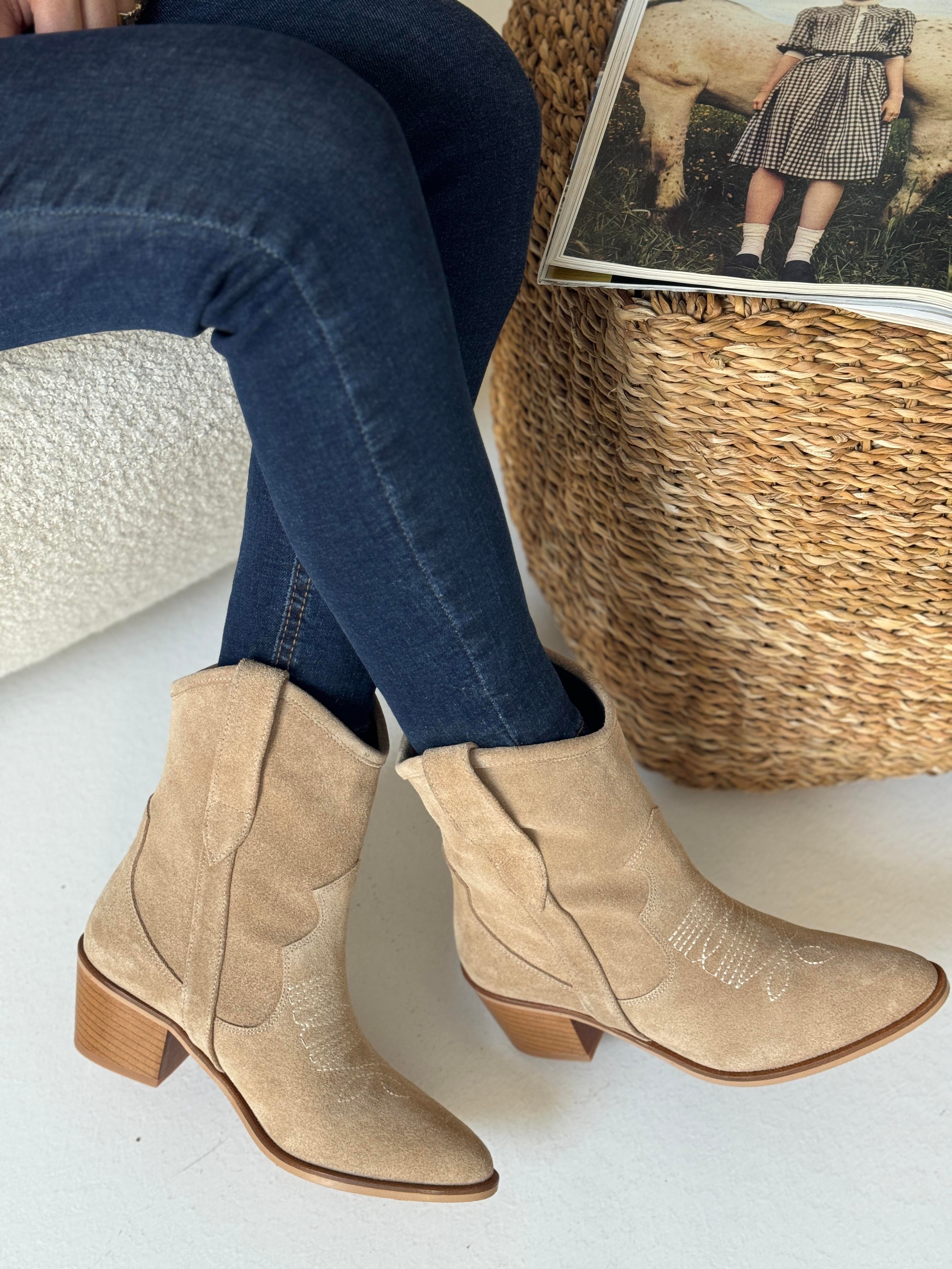 Vizon Süet Kovboy Bot (23 cm) TERLİK | NO33