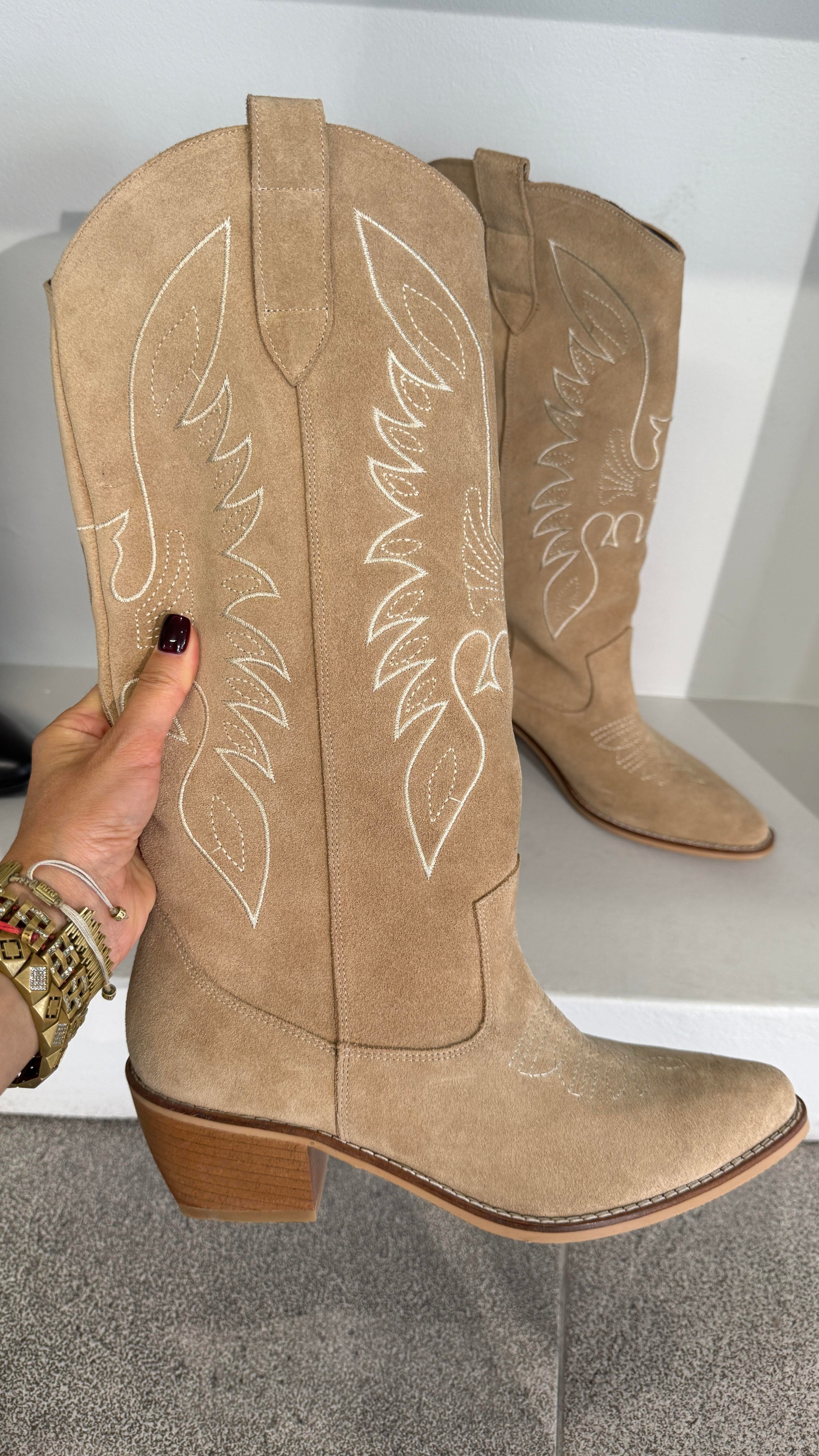 Vizon Süet Kovboy Bot (38 cm) TERLİK | NO33