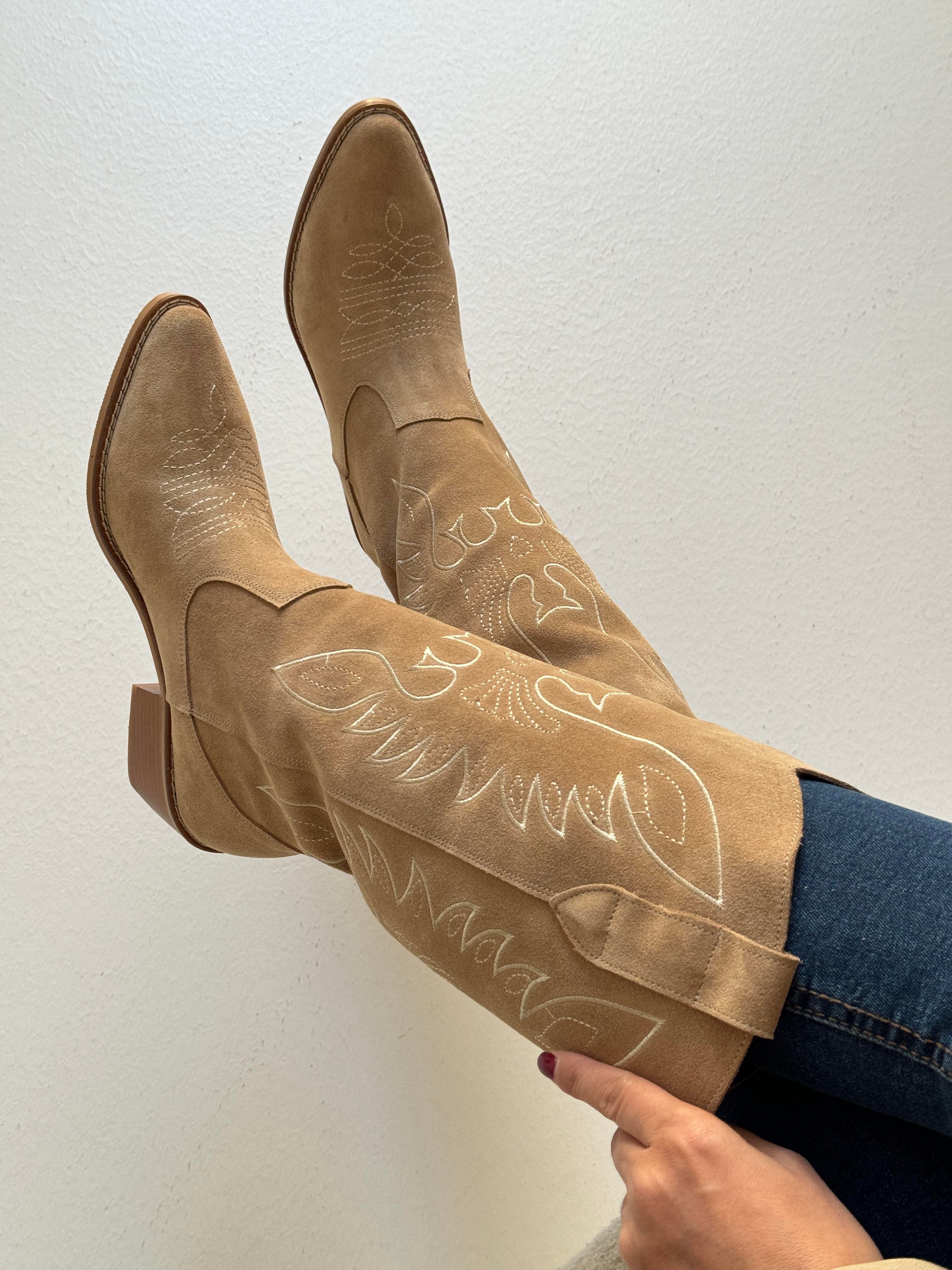 Vizon Süet Kovboy Bot (38 cm) TERLİK | NO33