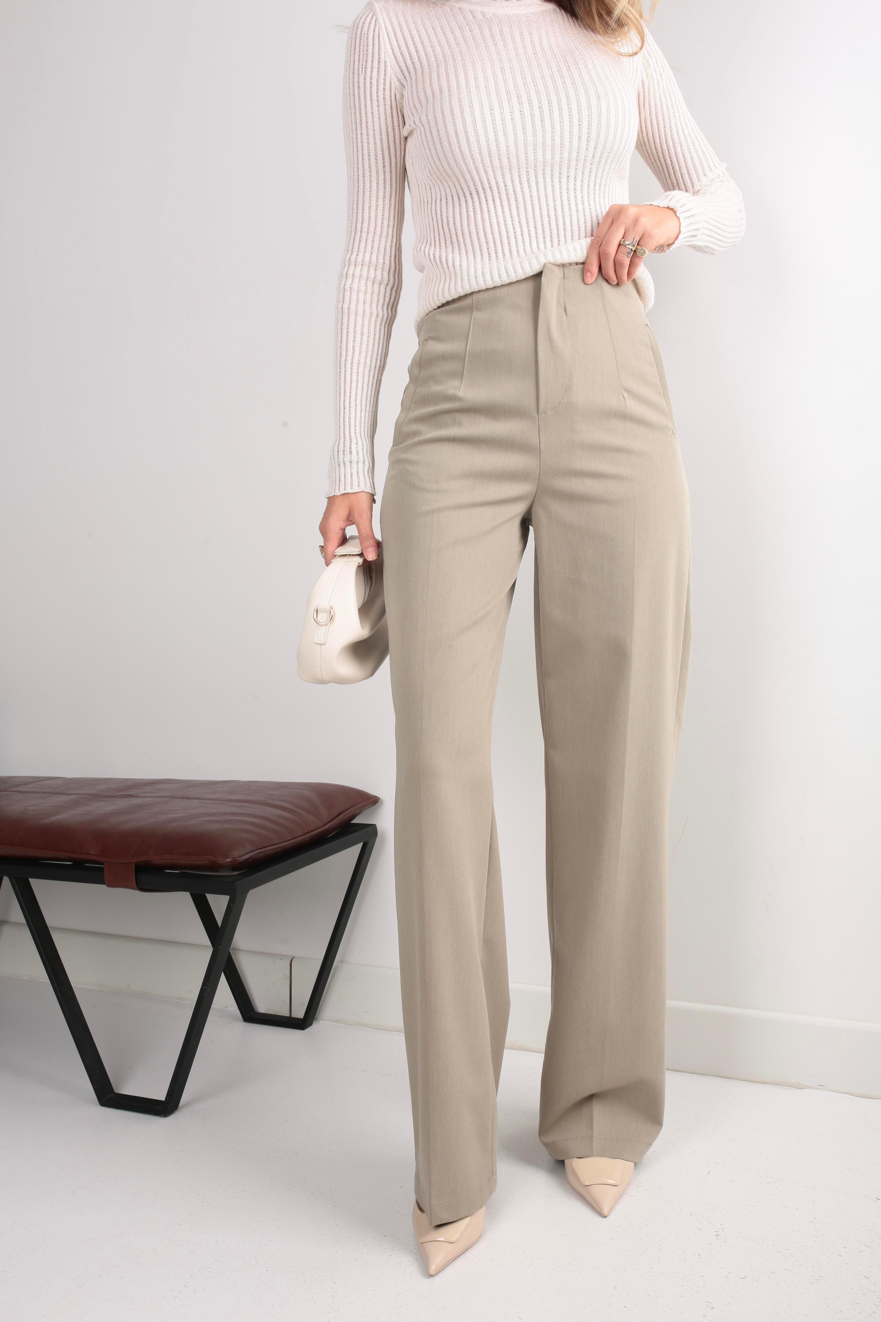 Yandan Cepli Yeşil Palazzo Pantolon PANTOLON