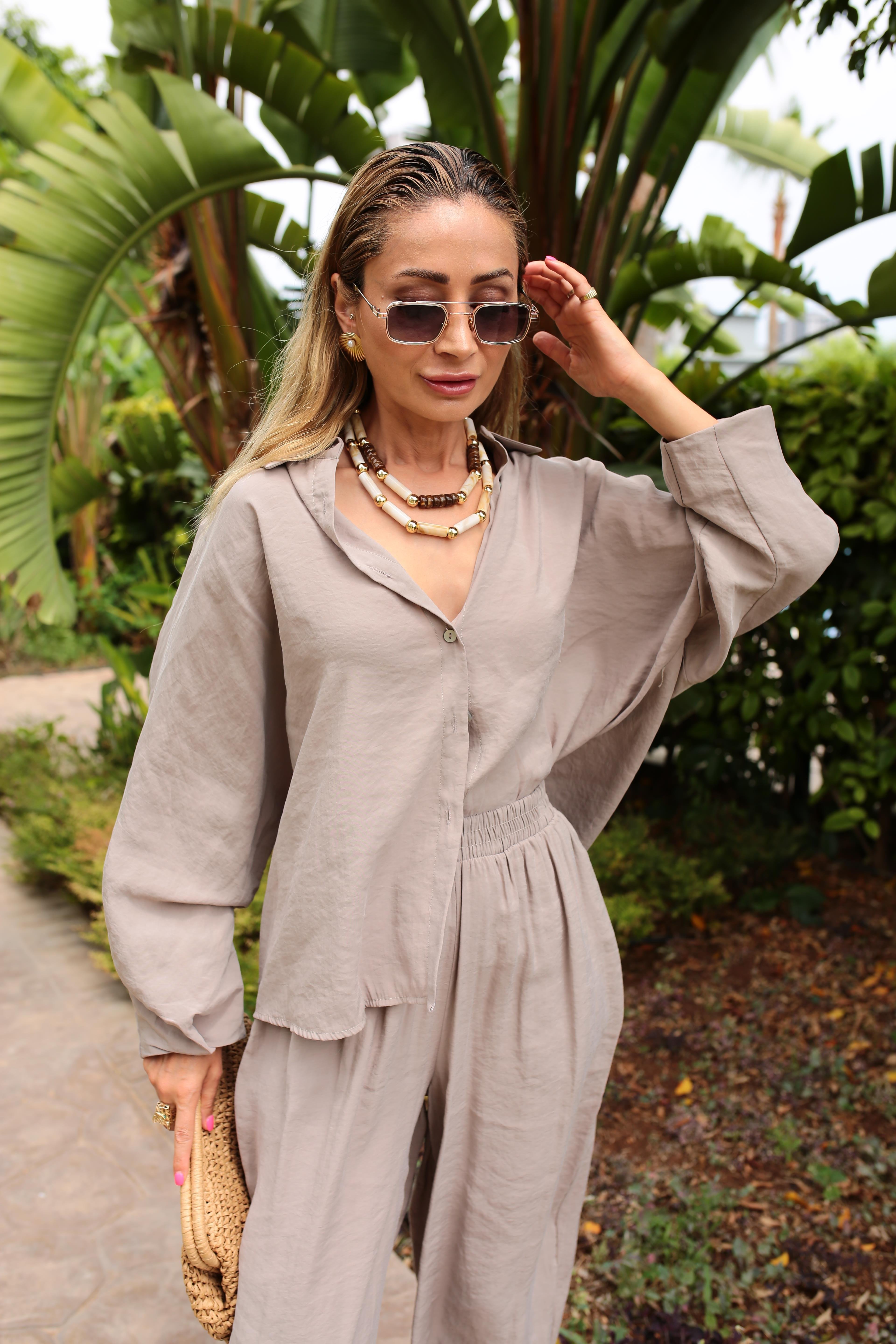 Yarasa Kol Vizon Şalvar Kesim Gömlekli Takım TAKIM | NO33