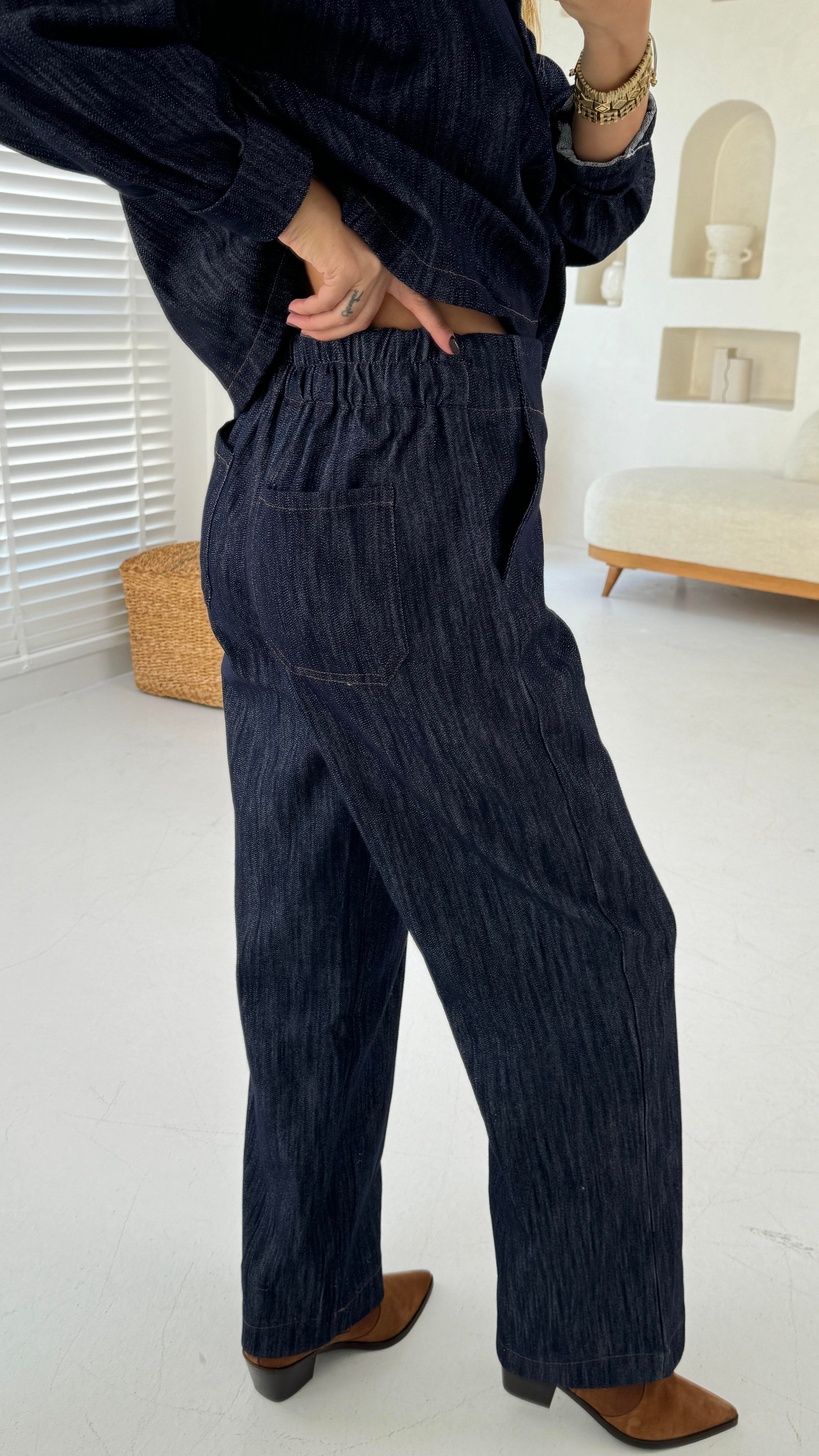 Yarım Lastik Full Likralı Denim Pantolon PANTOLON